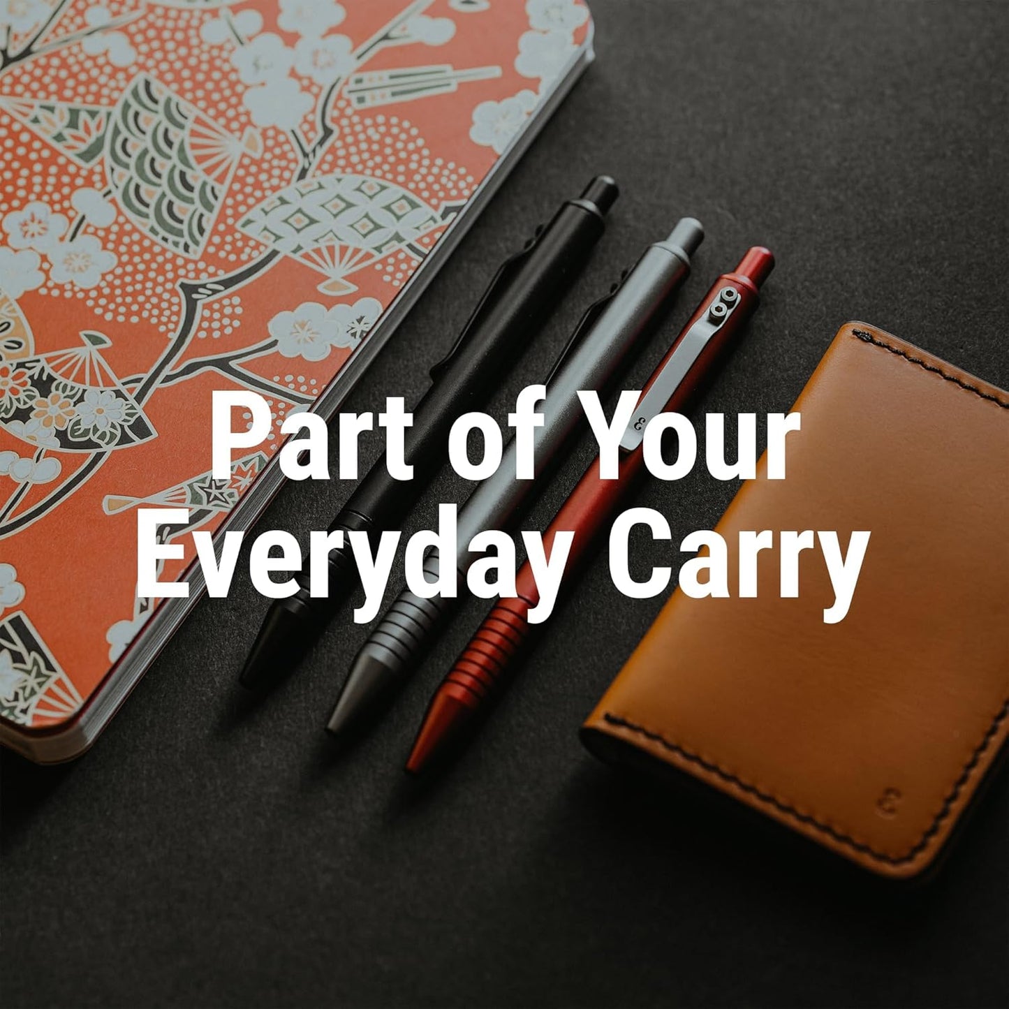 Everyman Grafton Full Click Refillable 0.7mm Ball Point Pen, Crimson | Sleek Anodized Aluminum EDC Pen with Deep Grooved Grip | Smooth Writing Pocket Pen for Office, Travel, Gifting & Daily Use