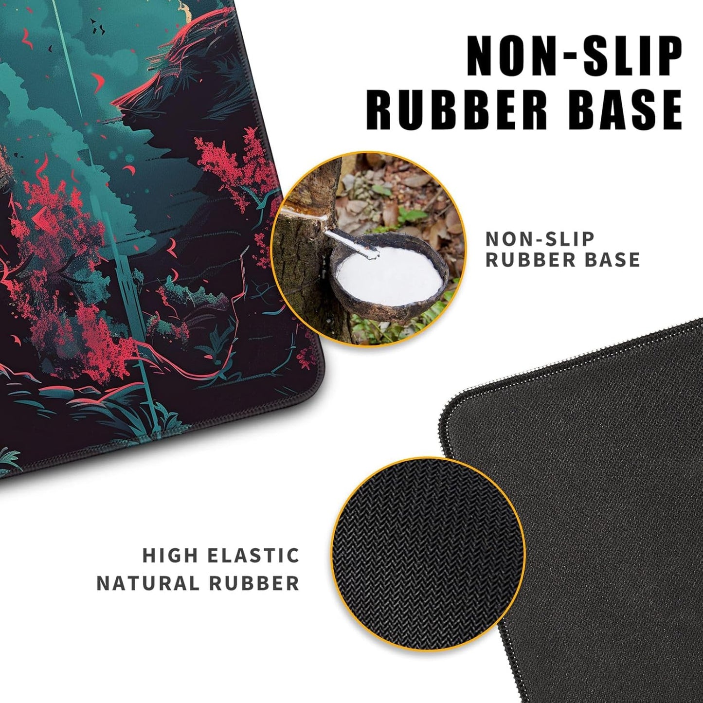 Japanese Desk Mat Riverside Full Moon Desk Pad Psychedelic Mlarge Mouse Pad Dragonfly Gaming Mousepad Extended XL Keyboard Pad 31.5 x 11.8 in Laptop Computer Mouse Keyboard Mat for Office Desk Decor