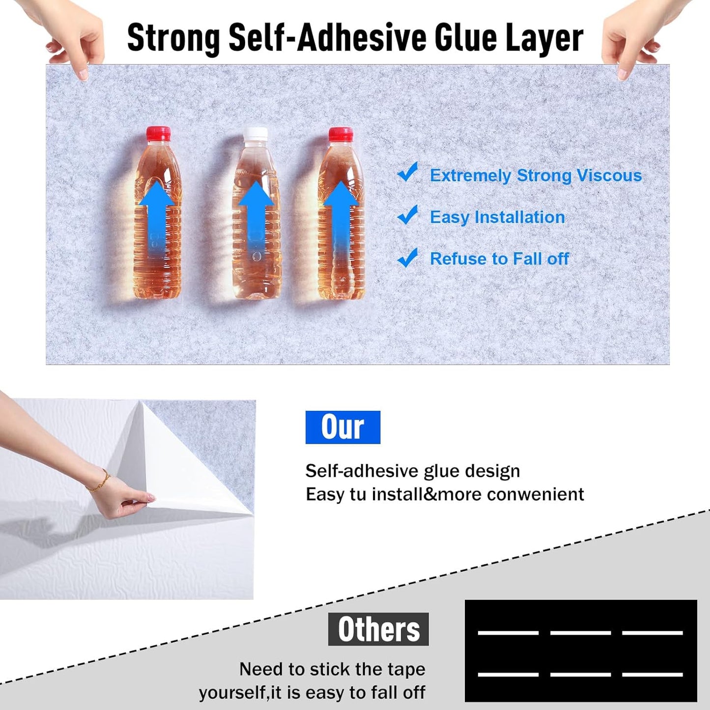 Frienda 6 Pack Large Acoustic Panels 47 x 24 x 0.4 Inch Fabric Wrapped Sound Proof Self-adhesive High Density Foam Panels for Recording Studio Acoustical Treatments Home Office(Silver Gray)