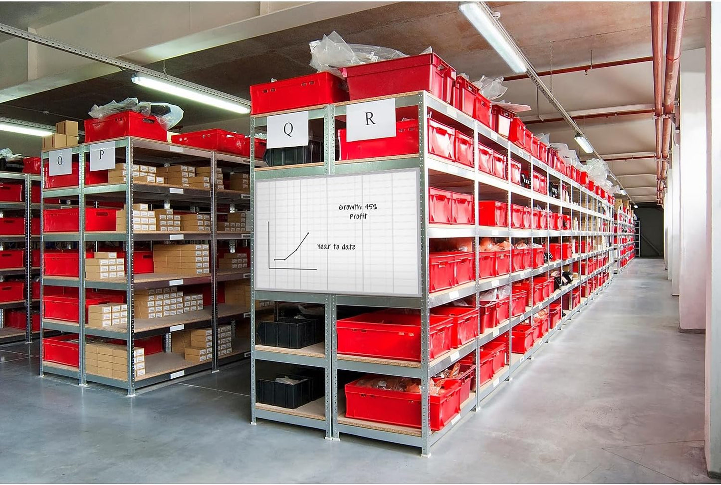 Ghent Grid 2'x3' Magnetic Whiteboard, Aluminum Frame, 2" Grid Squares (GRPM322G-23)