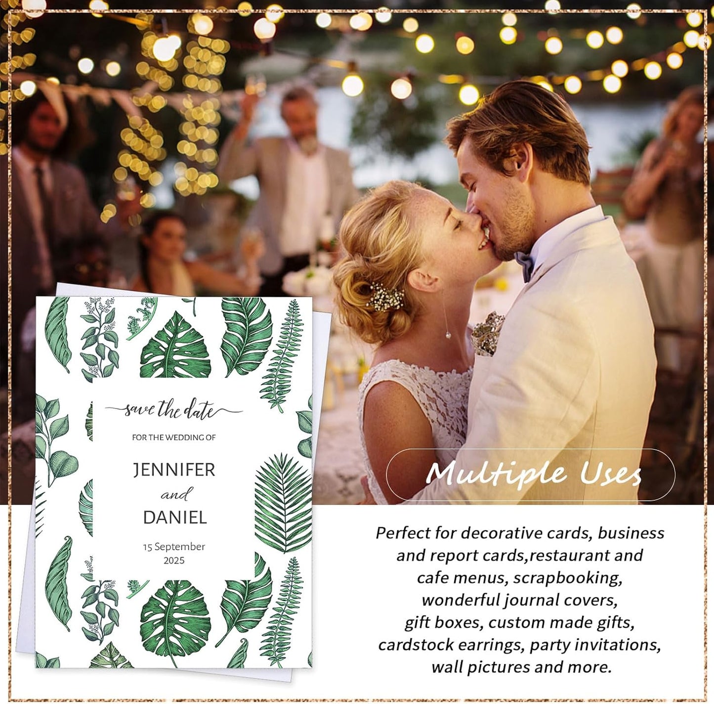 120 Sheets White Shimmer Cardstock 8.5 x 11 Inch Certificate Paper Card Stock, 250gsm/92lb Double Sided Printer Paper Pearlescent Paper for Invitations, Certificates, Crafts, DIY Cards