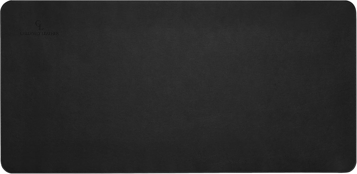 Gallaway Leather Desk Protector, Office Desk Pad - Large 36" x 17" Black, Computer Desk Mat Cover