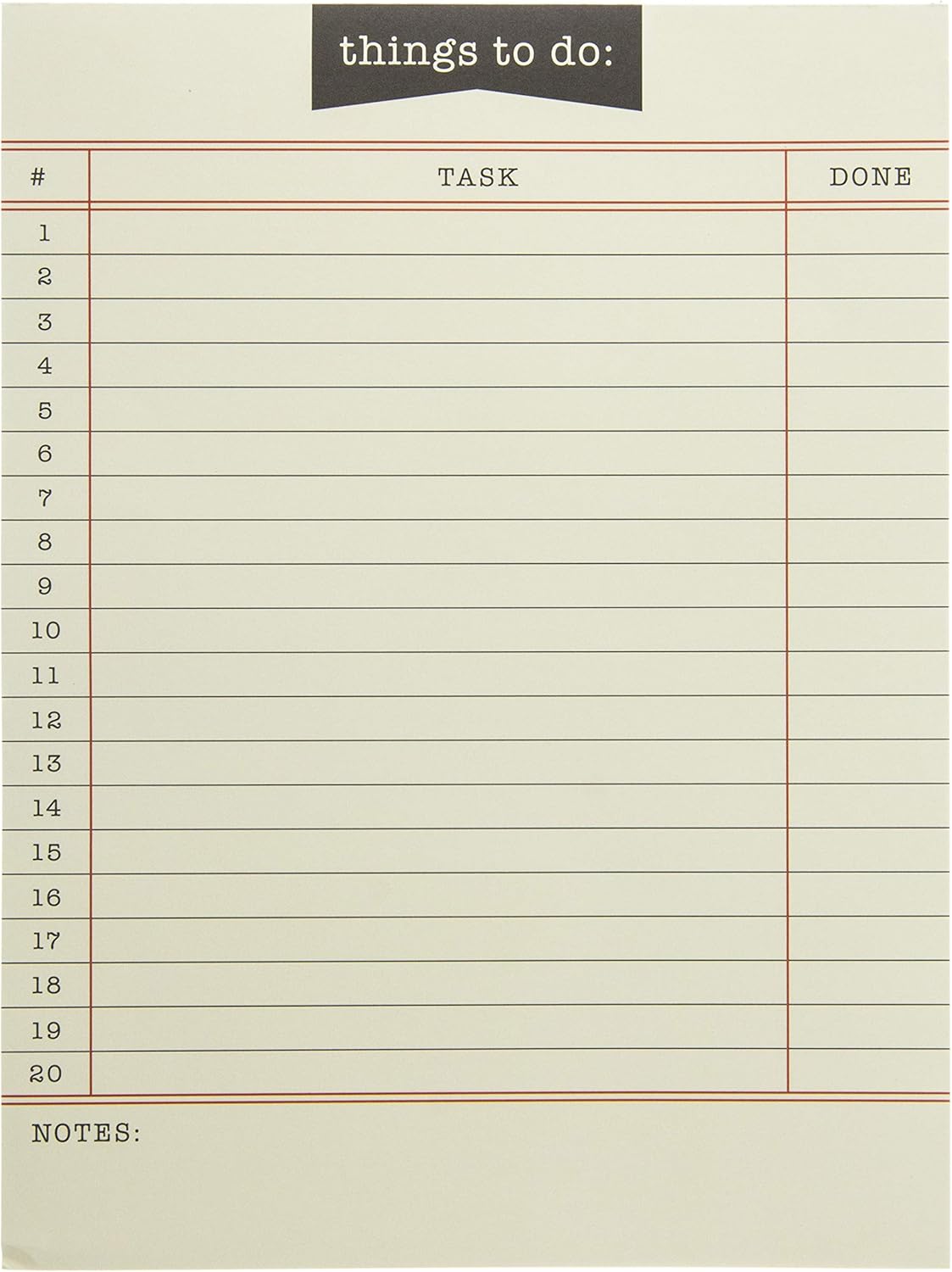 Graphique Library Card To-Do List Notepad | 150 Tear-Away Sheets | Task Planner | Daily Organizer | Memo Writing Pad | Priority Checklist | Undated | 6” x 8”
