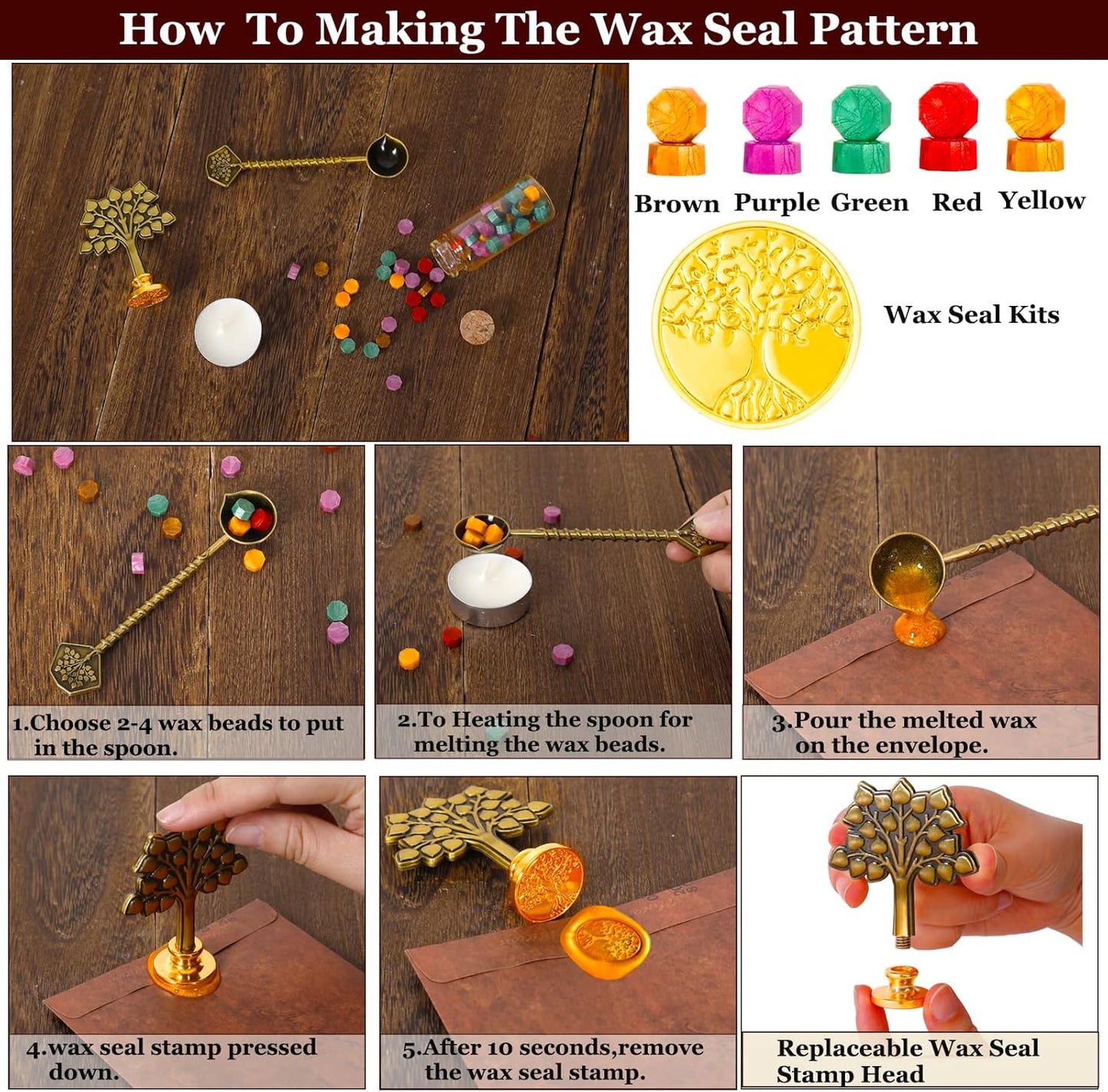 Quill Pen and Ink Set,Feather Dip Pen,Antique Calligraphy Pen with 5 Replaceable Nibs,Wax Seal Stamp kit,Wax Beads & Leather Writing Notebook Christmas gift for Men&Women(Green)