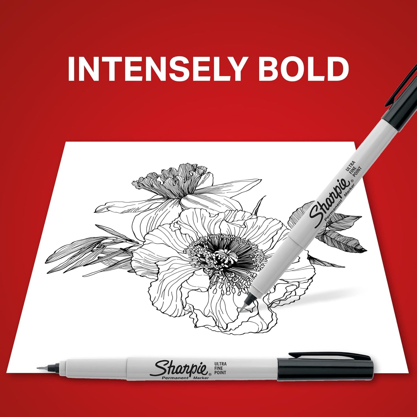 Sharpie Permanent Markers Ultra Fine Tip Markers Set Quick Drying And Fade Resistant Artist Marker For Wood Plastic Paper Metal And More Drawing Coloring And Poster Marker Black 12 Count