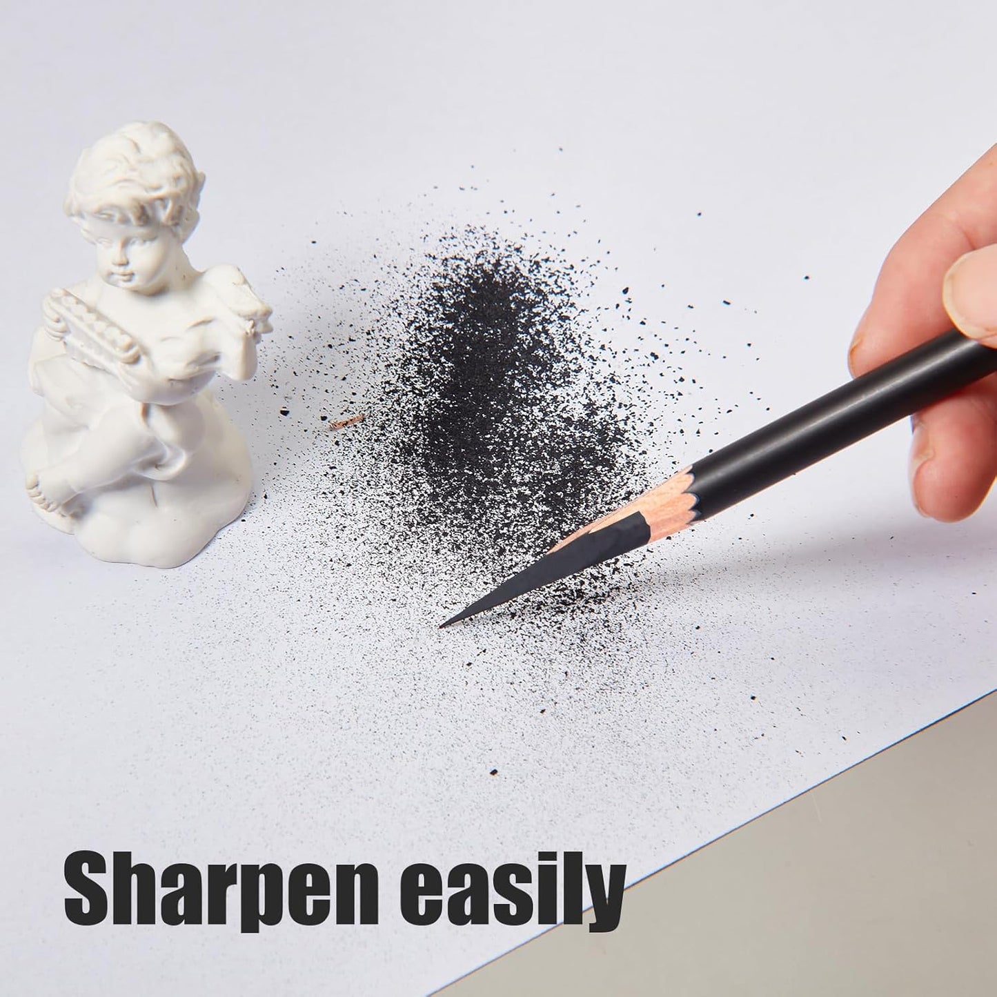 Geyoga 36 Pcs Professional Charcoal Pencils Soft, Medium and Hard for Drawing Charcoal Pencils for Sketching Shading Drawing Blending Portrait(Black, Medium)