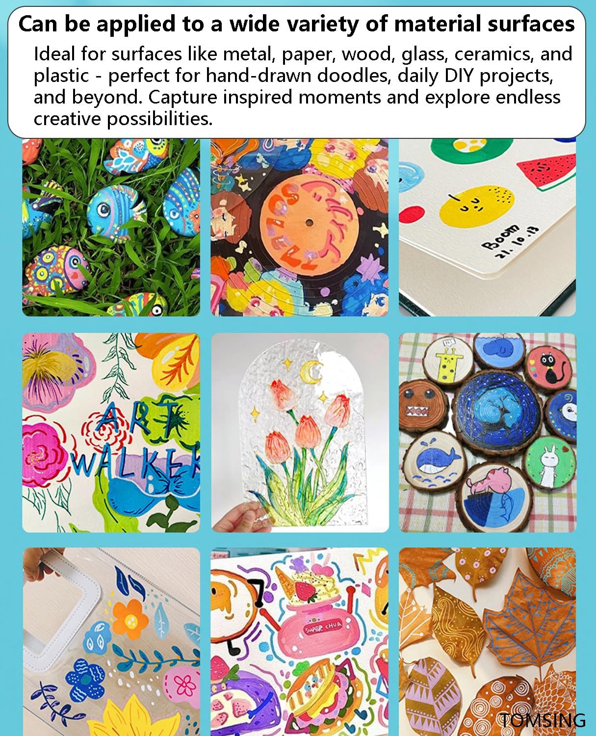 36 Colors Brush Markers Pens,Water-based Ink and Quick-Drying,Painting Supplies Perfect for Plastic Sheets Fabric Bags Ceramics Stone Pottery Wood and Handmade Crafts（36 Colors）