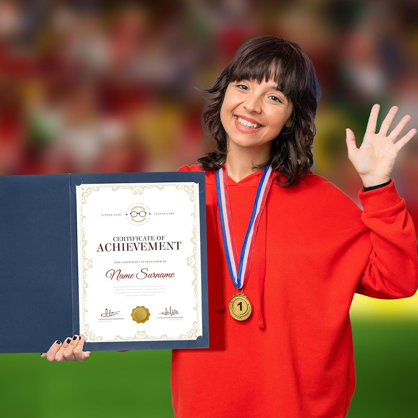 GNL Certificate Holders - 50 Packs Navy Blue Diploma Holders, Certificate Covers with Gold Foil Border, for Letter Size 8.5 x 11 Certificate Paper, Award, Graduation, Documents