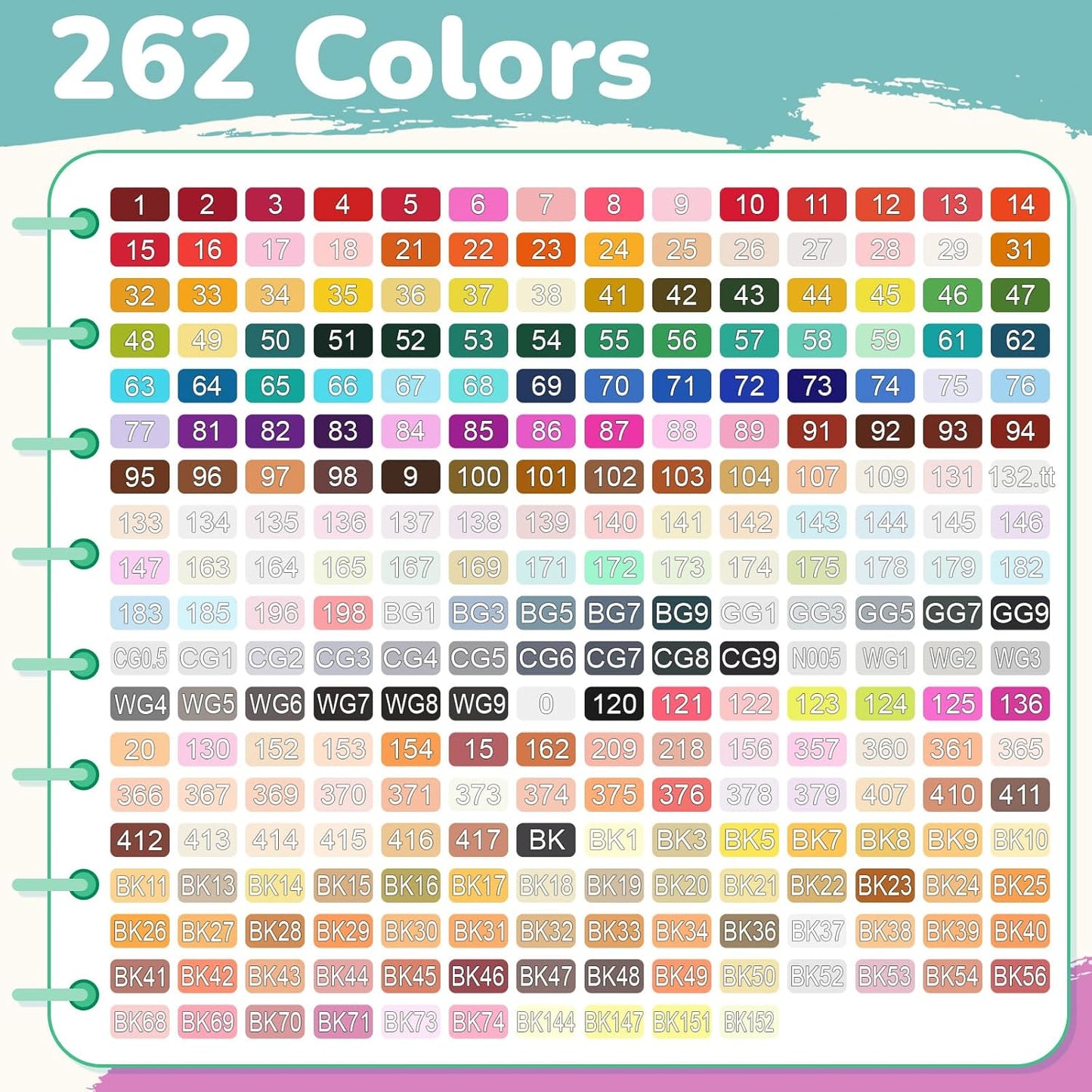 Sayglossy 262 Colors Alcohol Markers Brush Tip Art Marker Double Tip Markers with Case, Back to School Brush Alcohol Marker for School Artists Adult Painting Coloring Drawing Supplies Birthday Gift