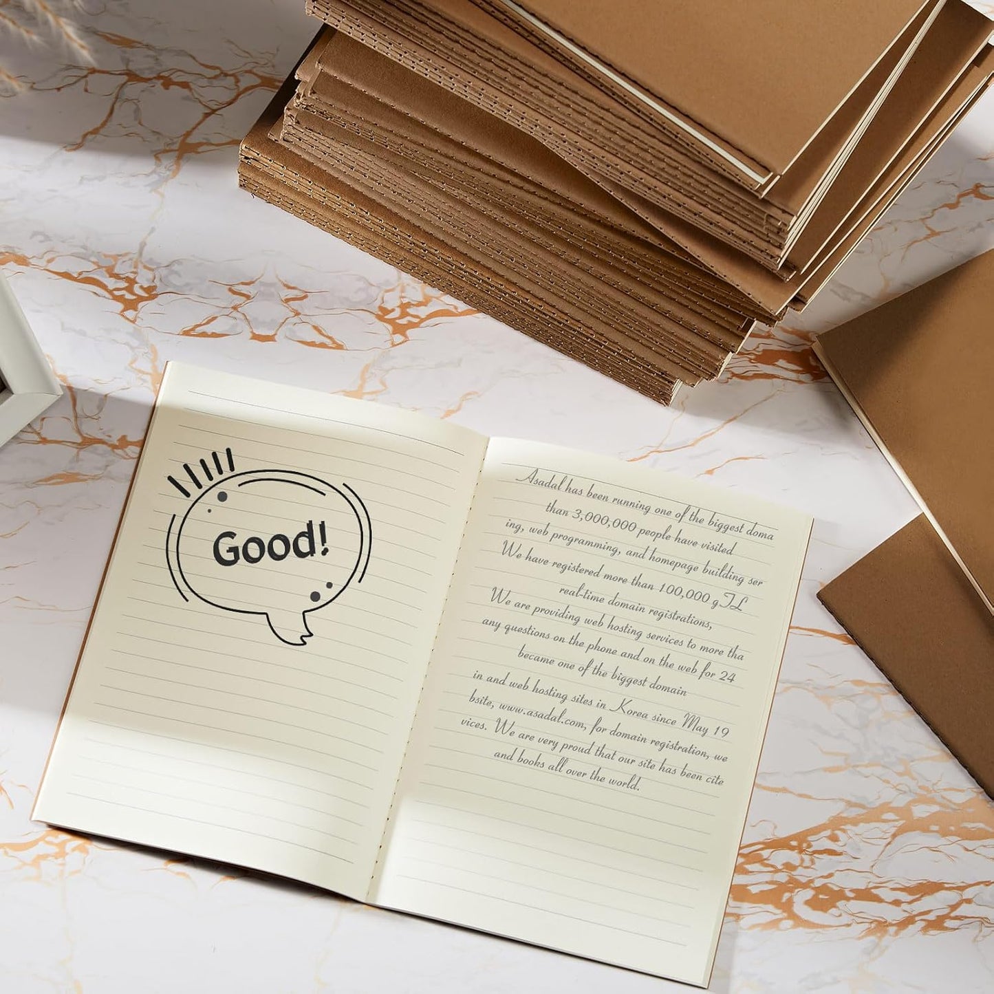 100 Pcs Kraft Notebook Journals 5.5 Inch x 8.3 Inch A5 Softcover Notebooks Bulk for Writing Sketch Office Notepad with 60 Pages 30 Sheets (Dark Brown,Lined)