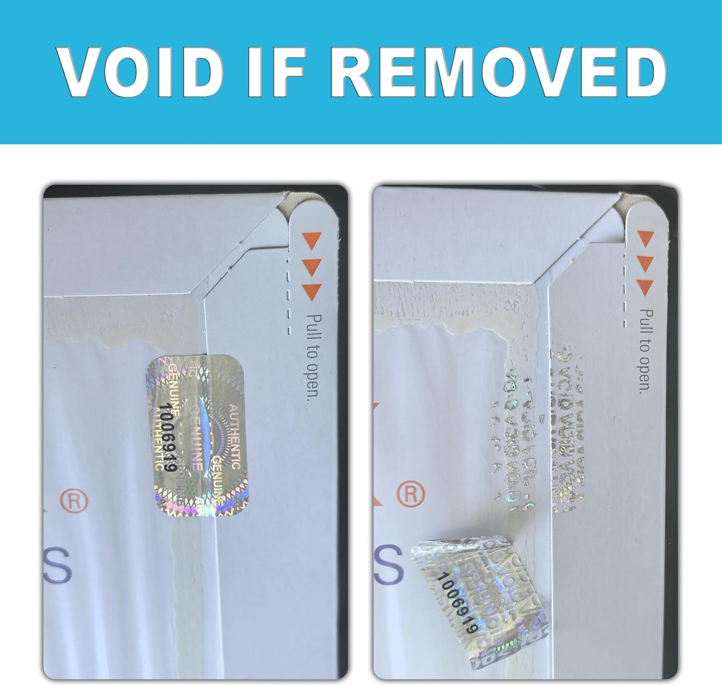 1200 pcs Hologram Tamper Proof Sticker, Security Tamper evident Label, Genuine Authentic Warranty Void Seal Labels with Unique Serial Number (1.2X0.68 inch,Silver)