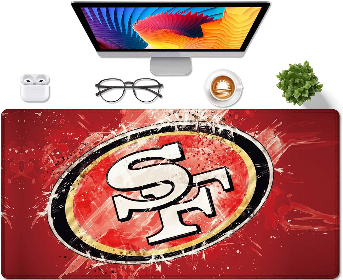 Large Mouse Pad Desk Mat for Home Office, Gaming Mousepad Extended Desk pad - Computer Keyboard Mouse Mat with Non-Slip Base and Stitched Edge Office Desk Organizers and Accessories