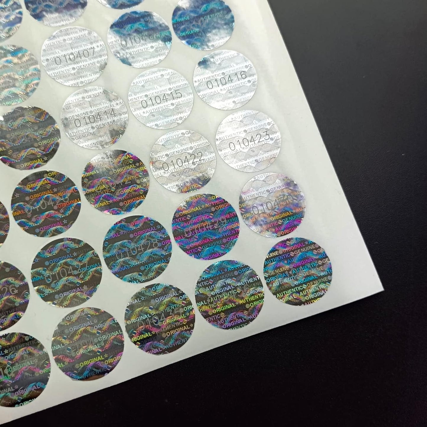 GQYH Round Tamper Evident Stickers - High Security Warranty Void Seal Genuine Authentic Hologram Labels with Unique Sequential Serial Numbering - Circle Tamper Proof Stickers (320pcs)