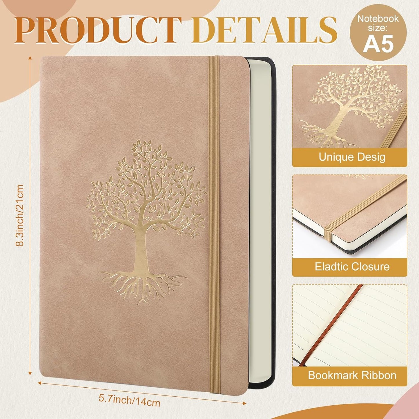 10 Pack Lined Journal Notebook A5 Leather Hardcover Journals for Writing 200 Pages 10 Colors Notepad for Travel Work School Office Business Note Taking Diary 5.7" x 8.3" (Retro Color)