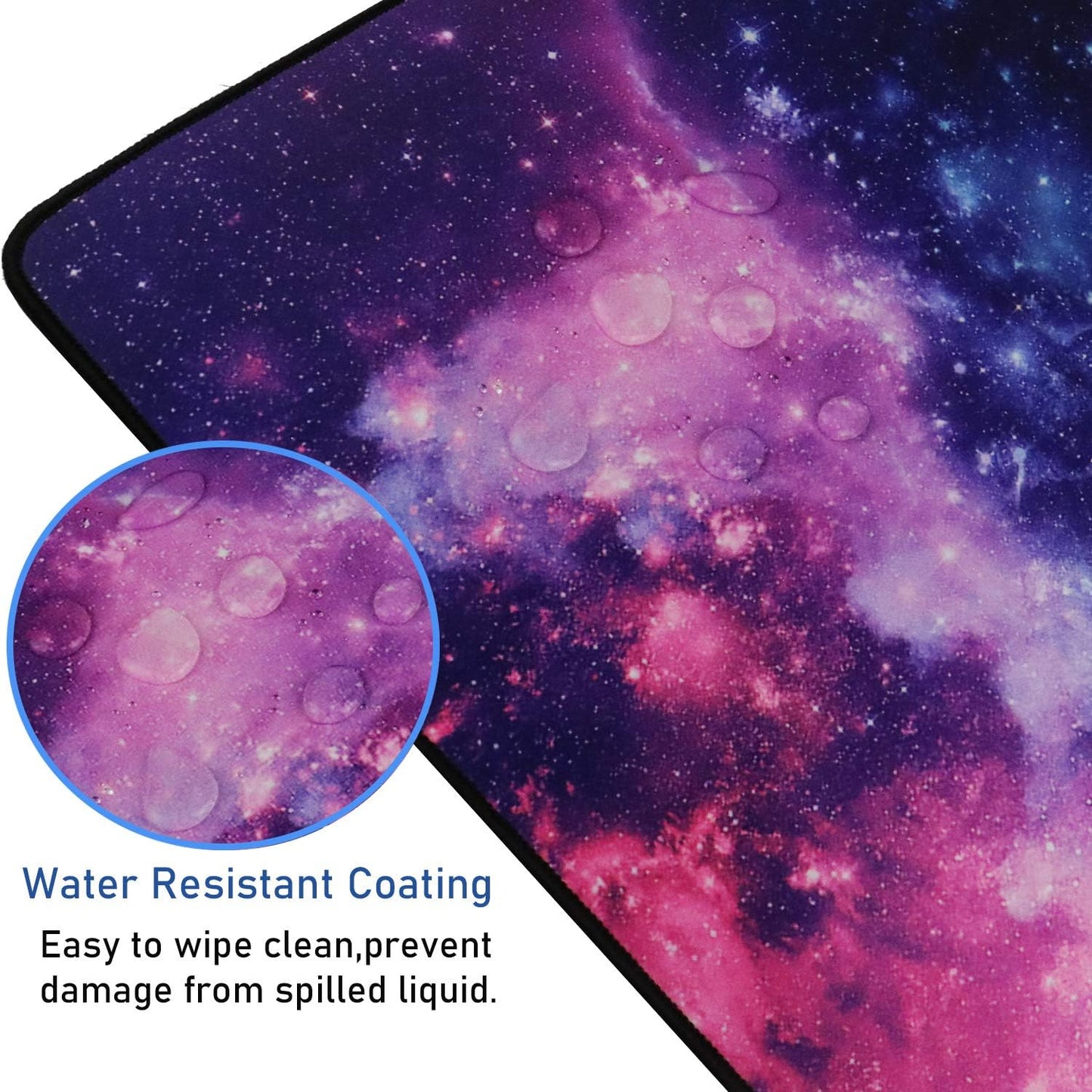 Gaming Mouse Pad, 31.5x15.7x0.12 inch Waterproof Computer Keyboard Mouse Mat Non-Slip Mousepad Rubber Base and Stitched Edges for Game Players, Office, Study, Esports Pros, Home, Desktop