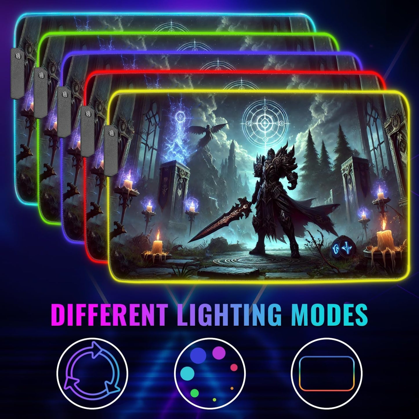 Gaming Mouse Pad - Desk Mat Gaming Mouse Pad , Medium Extra Large Extended Big Long Huge XL XXL and XXXL RGB LED Light Mousepad For a Computer , PC Mats Mousepads Frozen Warlord