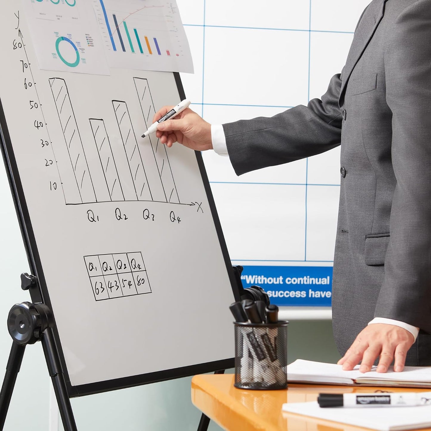 Amazon Basics Low-Odor Dry Erase Whiteboard Markers, Chisel Tip, Black, 36 Count