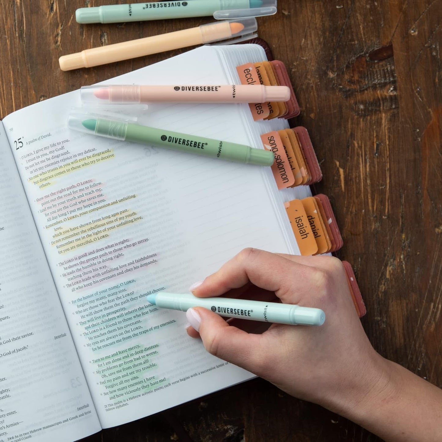 DIVERSEBEE Bible Highlighters and Pens No Bleed, 8 Pack Assorted Colors Gel Highlighters Set, Cute Bible Markers Study Journaling School Supplies and Accessories (Pastel)