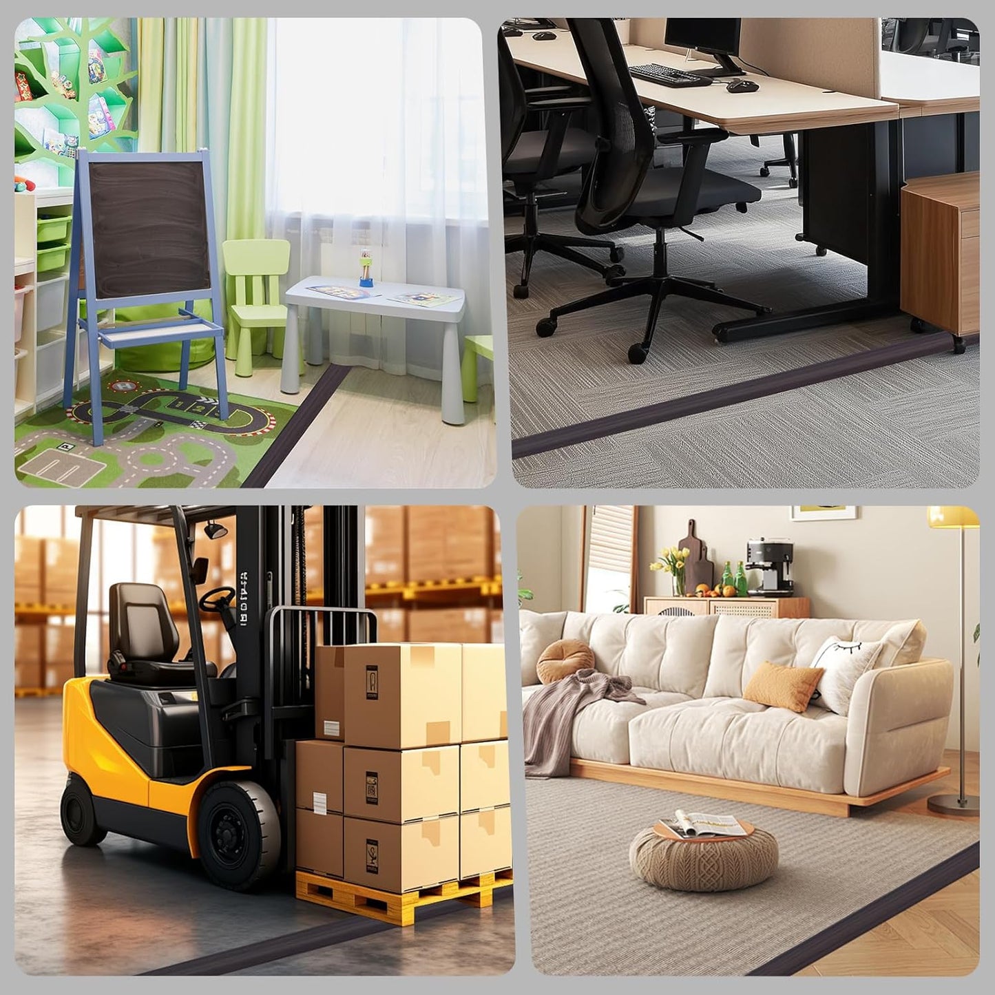 Floor Cord Cover for Wires on Floor Self Adhesive Cord Hider Floor Cable Management Wire Covers for Cords Protector Prevent Cable Trips Cord Cavity W 0.51" x H 0.31", Black Walnut, 10Ft