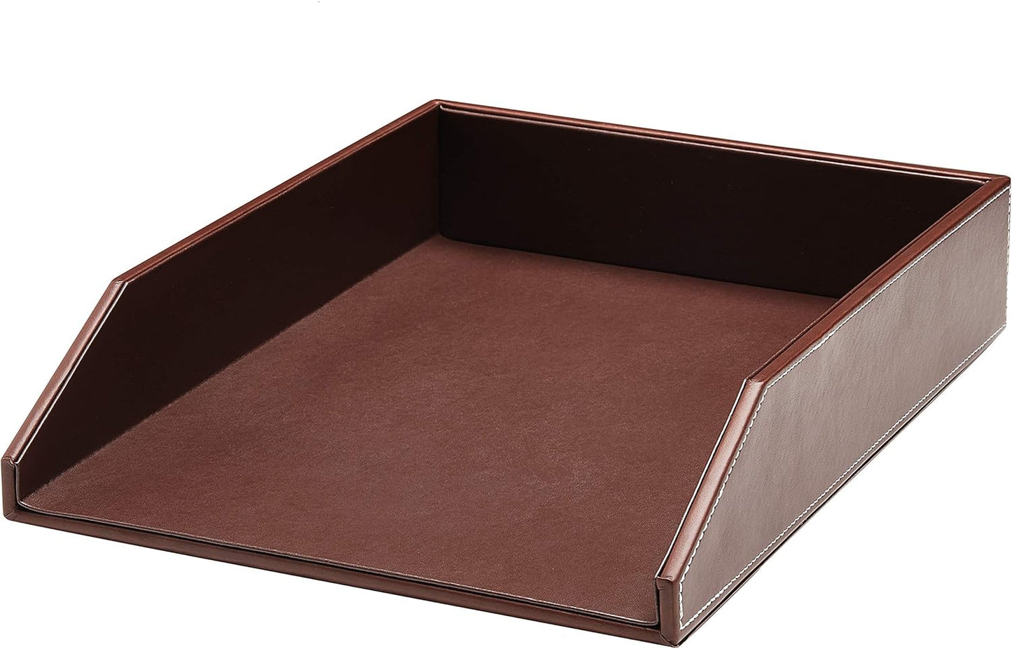 Gallaway Leather Letter Tray Desk Organizer - Paper Tray for Desk,Premium PU Leather Tray Perfect for Office Organization, Document Holder Fits A4 Paper, Stackable Drawers for Extra Desk Storage.