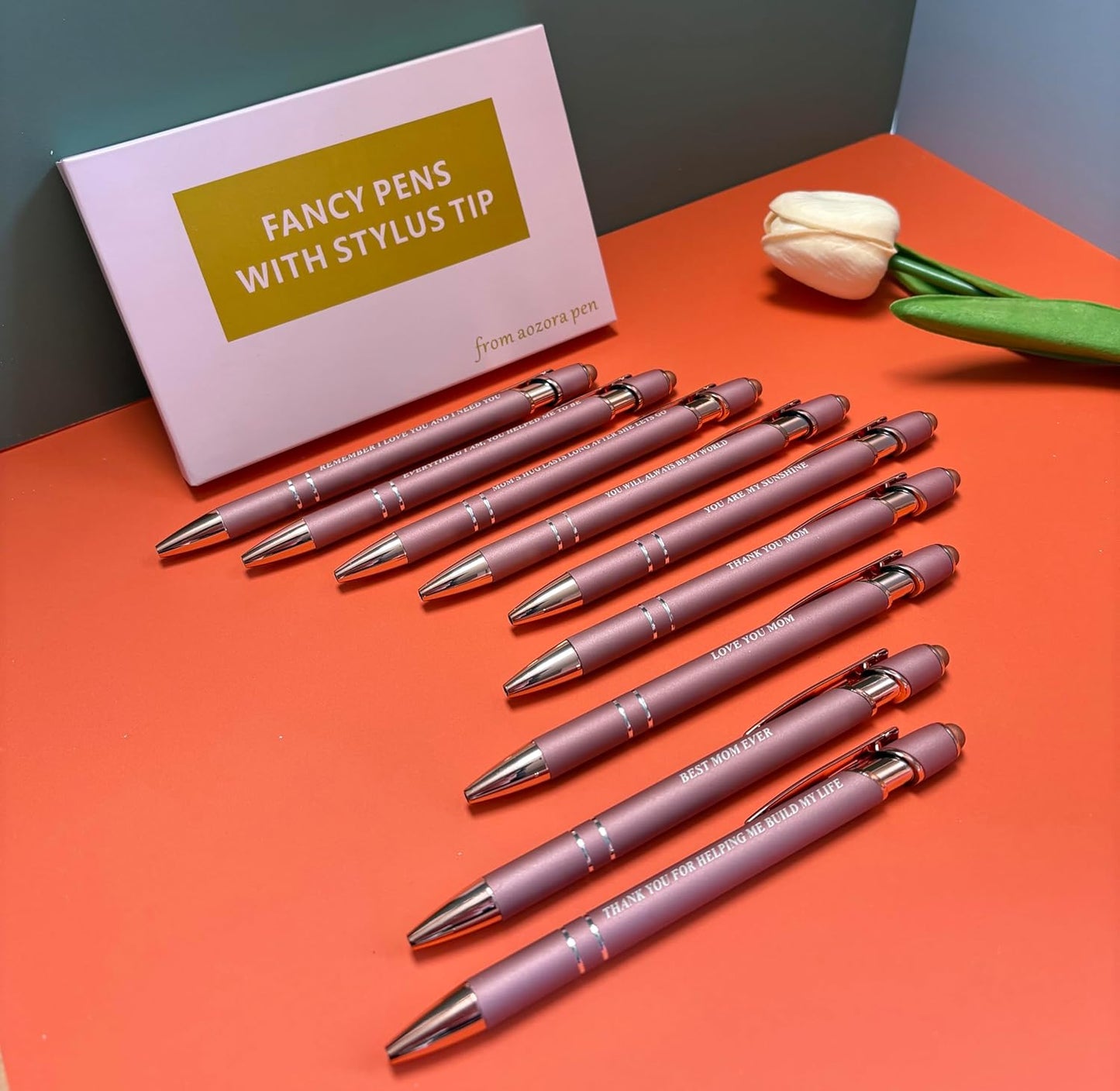 Aozora Best Mom Ever Gifts 9 Pack Fancy Pens with Stylus Tips Presents for Mom from Daughter or Son, Mothers Day Pens Happy Birthday Gifts for Moms