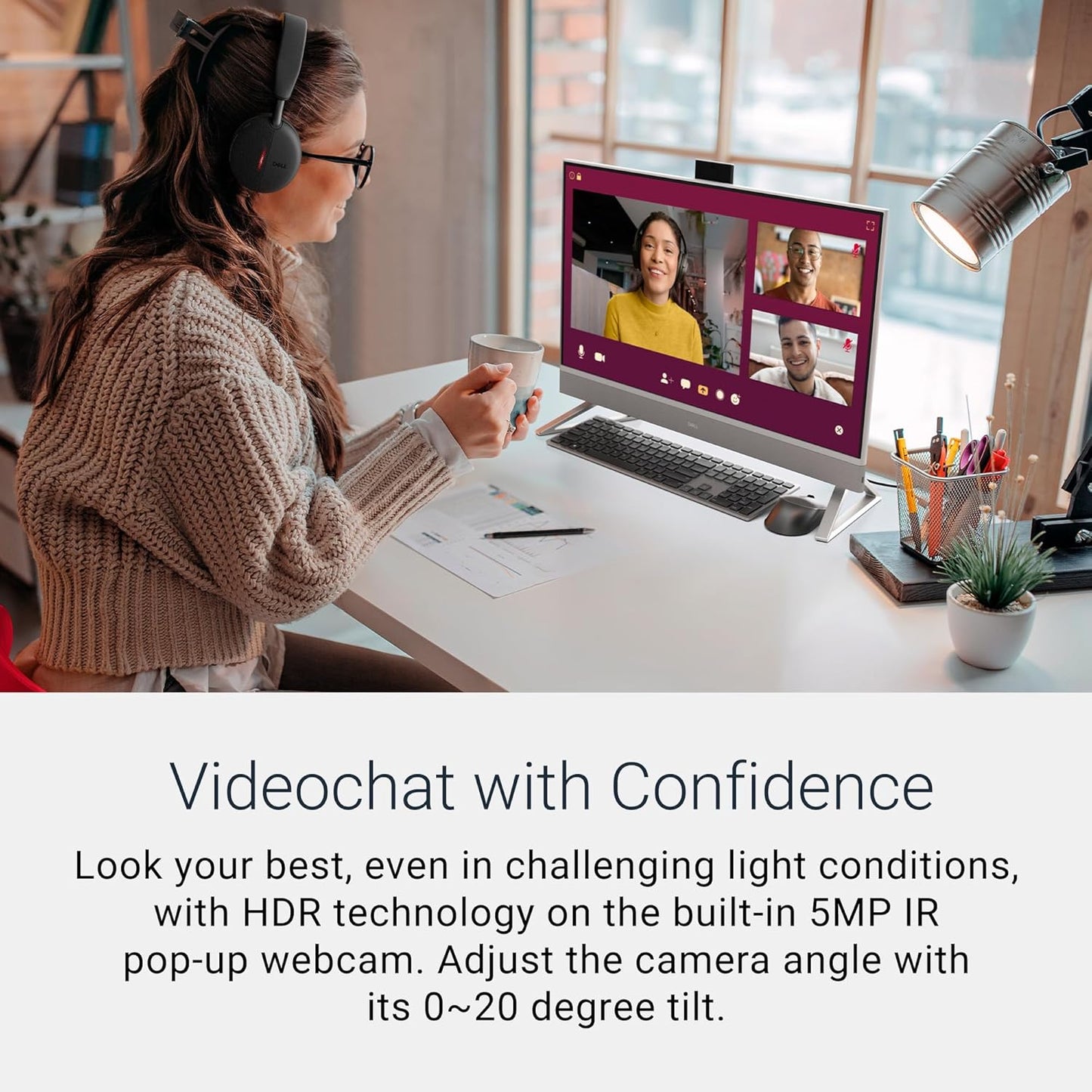 Dell 27 All-in-One Desktop ec27250-27-inch FHD (1920 x 1080) Display, Intel Core 7 Processor 150U, Intel Graphics, 16GB DDR5 RAM, 1TB SSD, Windows 11 Home, Onsite Service - White