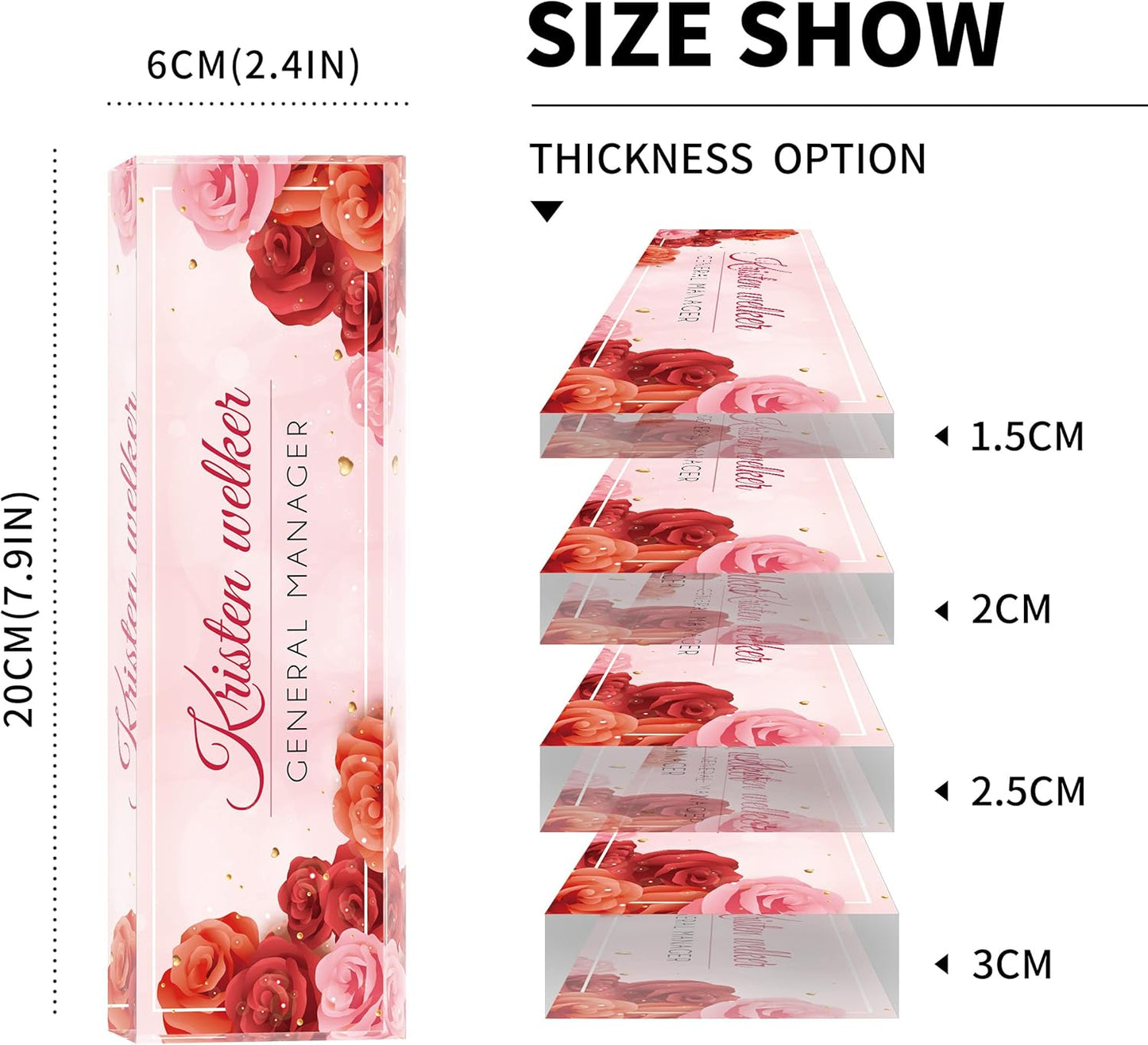 Desk Name Plate Personalized | Custom Name Plates for Desks | Office Gifts for Coworkers, Boss, Employee, Teacher, Social Worker | Office Desk Decor - (8" x 2.5")