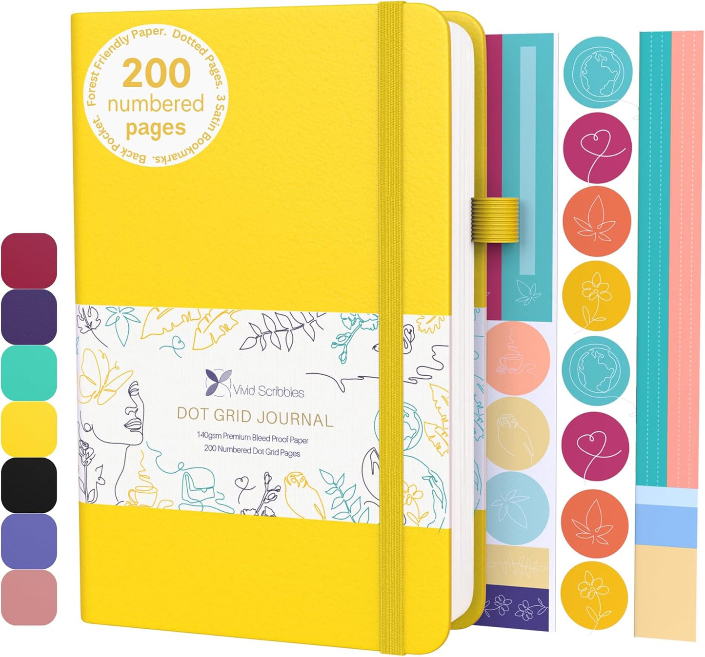 Dotted Journal – 140gsm Bleed Proof Thick White Paper – 200 Numbered Dot Grid Pages – 5.8 x 8.3 inch Bullet Dotted Notebook