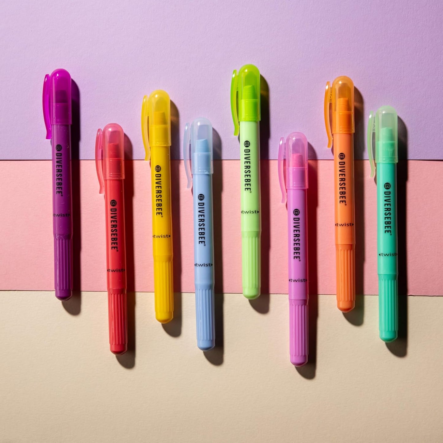 DIVERSEBEE Bible Highlighters and Pens No Bleed, 8 Pack Assorted Colors Gel Highlighters Set, Cute Bible Markers Study Journaling School Supplies and Accessories (Sorbet)