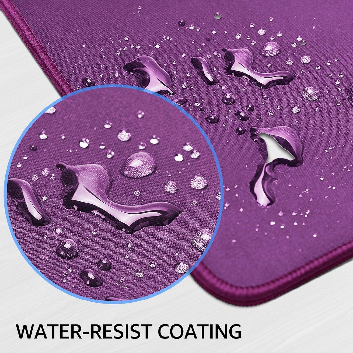 KTRIO Large Gaming Mouse Pad with Stitched Edges, Extended Mousepad with Superior Micro-Weave Cloth, Non-Slip Base, Water Resist Keyboard Pad for Gamer, Office & Home, 31.5x15.7in, Violet Purple