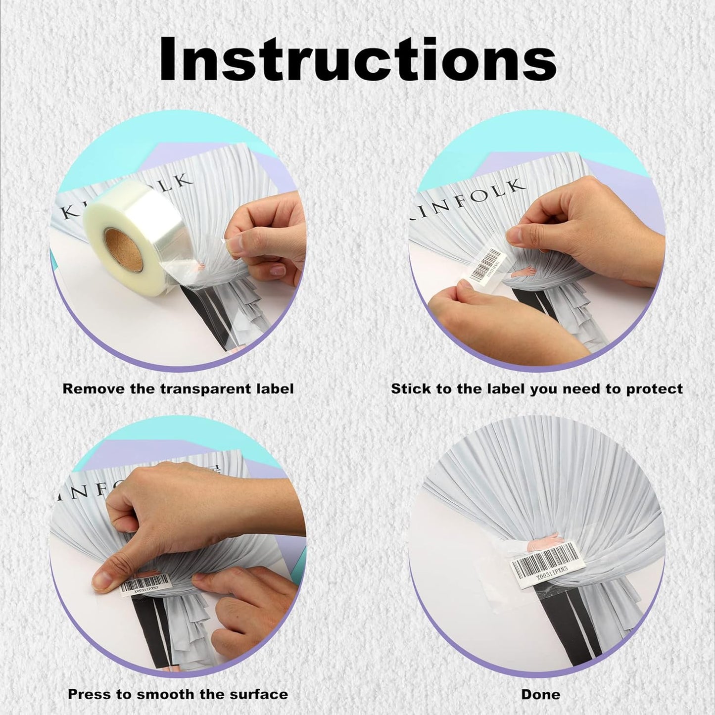 1200 PCS Clear Label Protector Self-Adhesive Waterproof Rectangle Label Protector Shields Transparent Envelope Seal Stickers 3.1 x 1.2 Inches