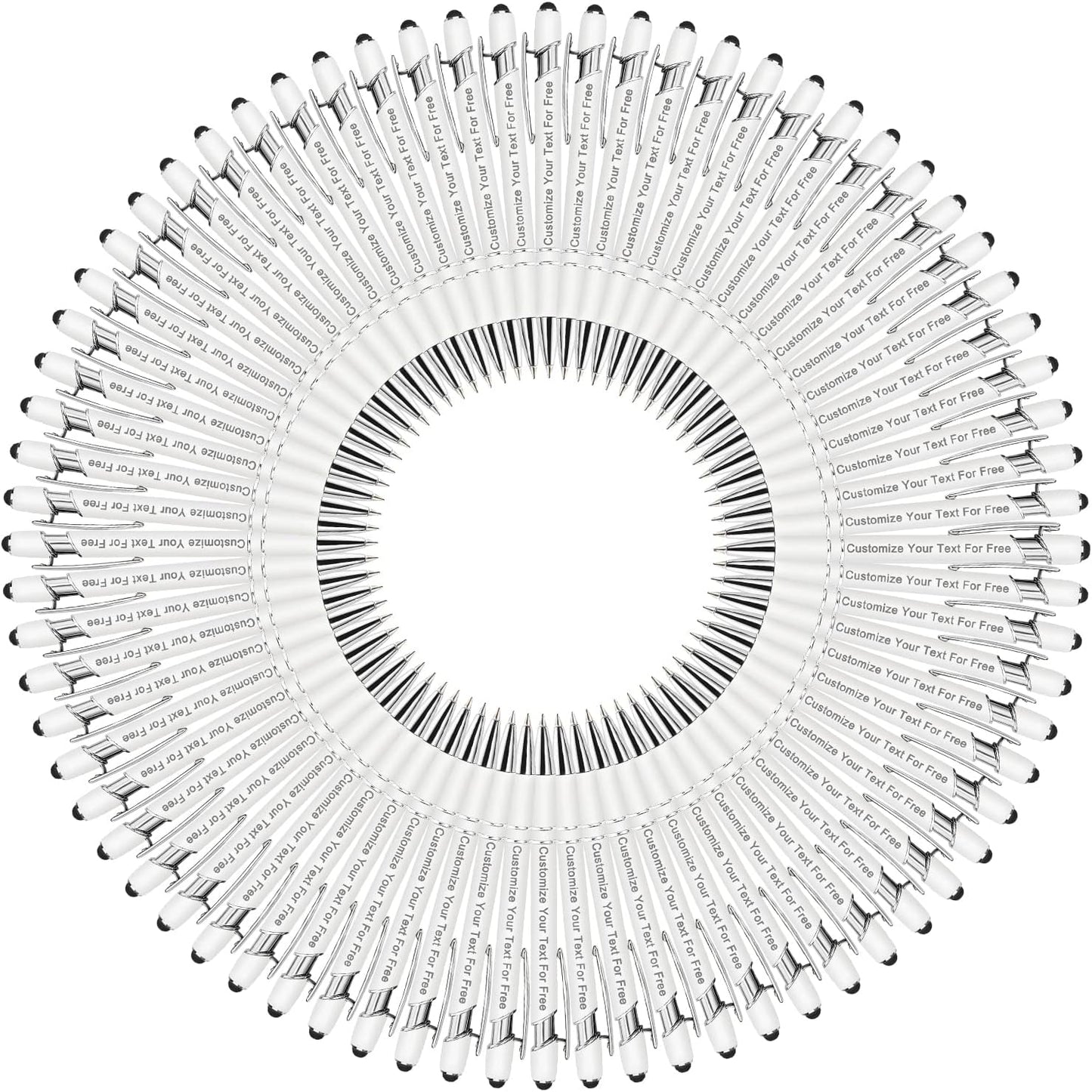 Max 500 Pcs Personalized Pens Bulk, Custom Pens with Free Engraving, Customized Stylus Tip Ballpoint Pen with Your Name Massage Text for School Office Business Graduation Anniversaries-400 Packs