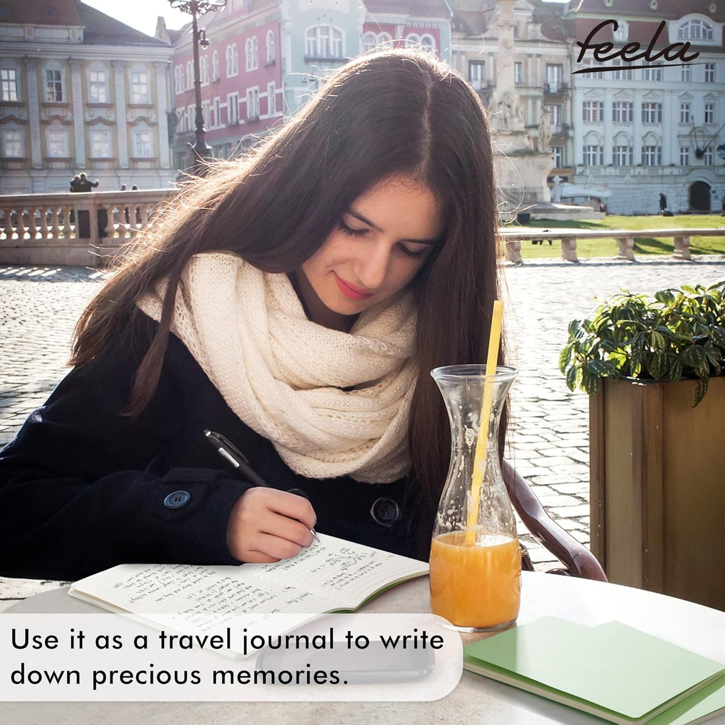 feela 8 Pack Soft Cover Journal Bulk, Notebooks College Ruled for Work, Lined Travel Journal for Women Men, Note Taking Notebook School Supplies Business Writing, 8.2” x 5.5”, A5, Light Green