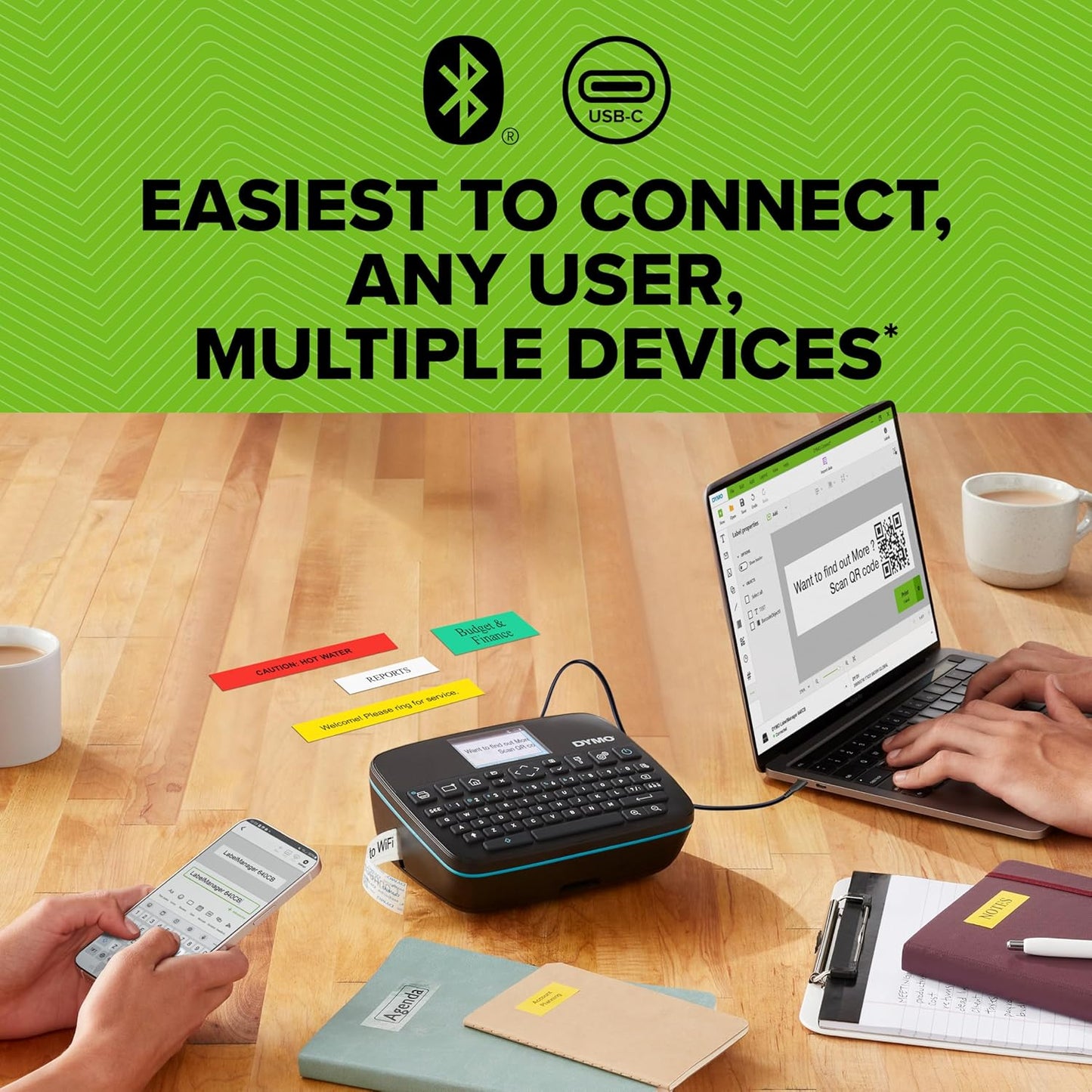 DYMO LabelManager Executive 640 CB Portable Label Printer | Compact Label Maker Machine with QWERTY Keyboard | Bluetooth & USB Connectivity | Compatible D1 Standard & Durable Labels