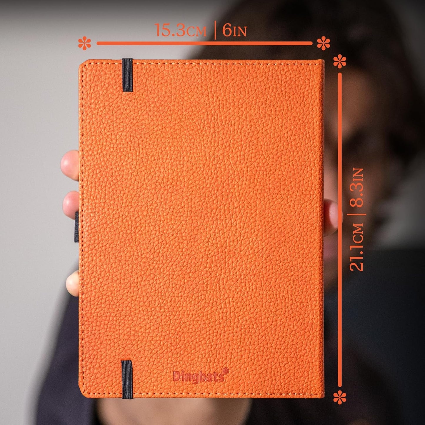 Dingbats* Wildlife Plain Writing Journal Notebook A5 - Vegan Leather Hardcover - Ideal for Work, Travel - Pocket, Elastic Closure, & Bookmark