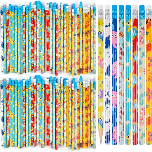 Kolewo4ever 200 Pieces Under The Sea Pencils Ocean Pencil Wood Pencil Oceam Element Sea Themed Pencils for Teachers Classrooms Reward School,Learning Activities