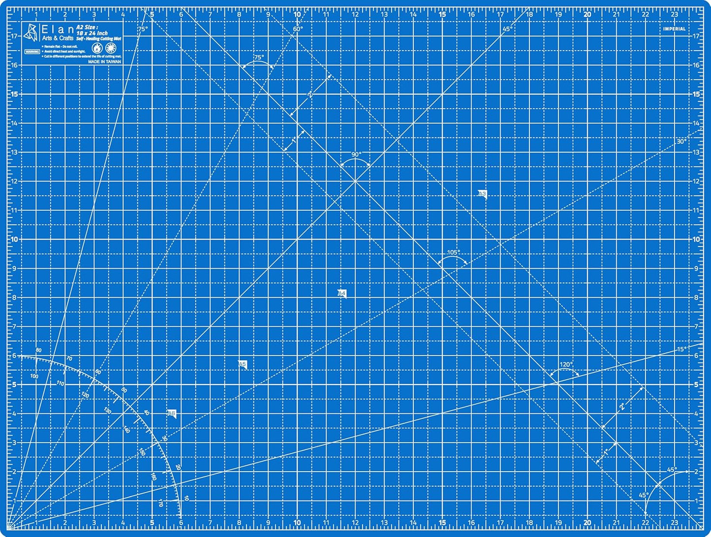 Elan Cutting Mat A2 Blue, Self Healing Cutting Mat 18x24 Inch, 5-Ply Craft Board Blue, Hobby Board for Crafts 18x24 Inch