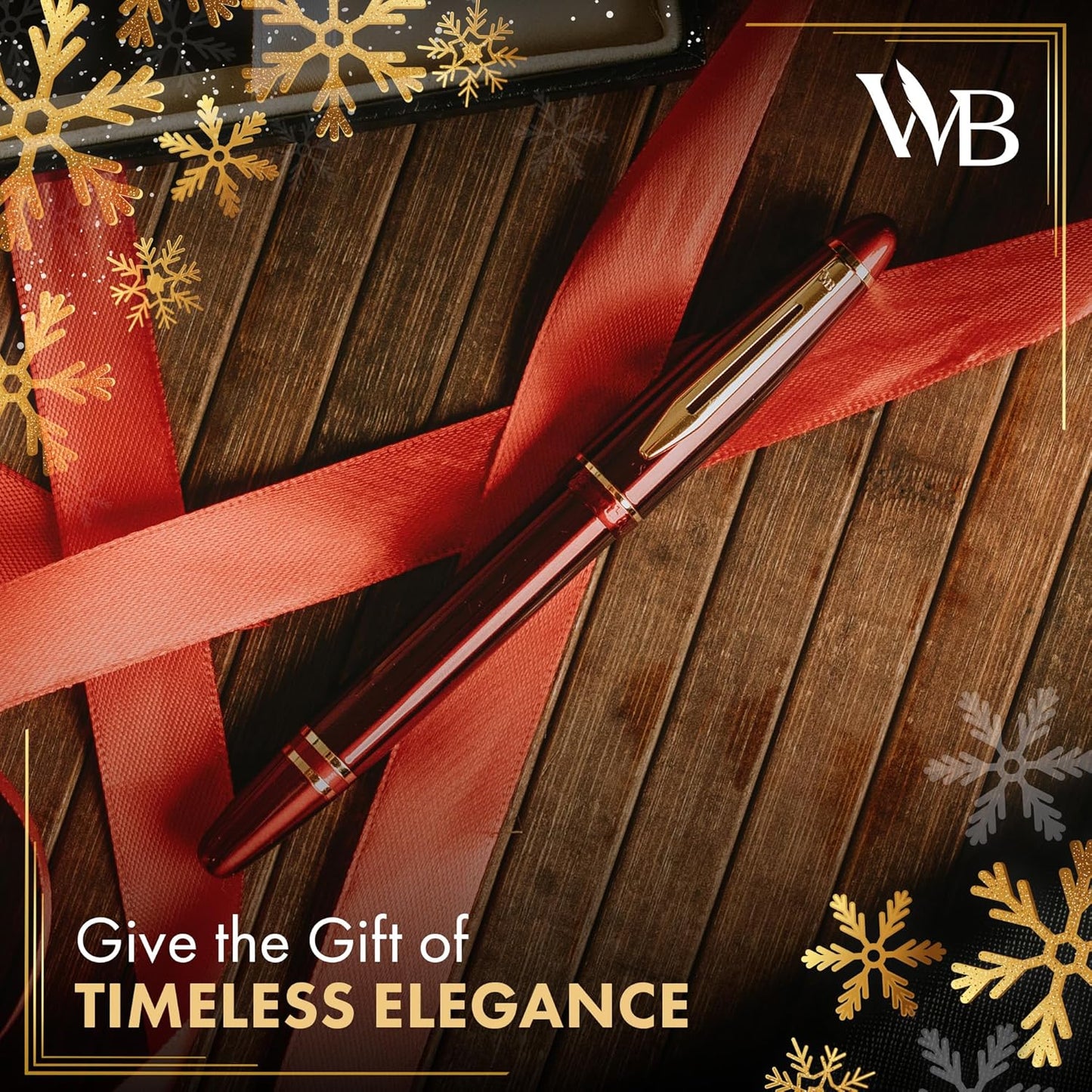 Wordsworth & Black Majesti Fountain Pen-(Red), Luxury Case, 24K Gold Finish; 18K Gilded Medium Nib- Ink Cartridges, Refillable Ink Converter-Calligraphy Pen-Best Business Gift Set for Men & Women