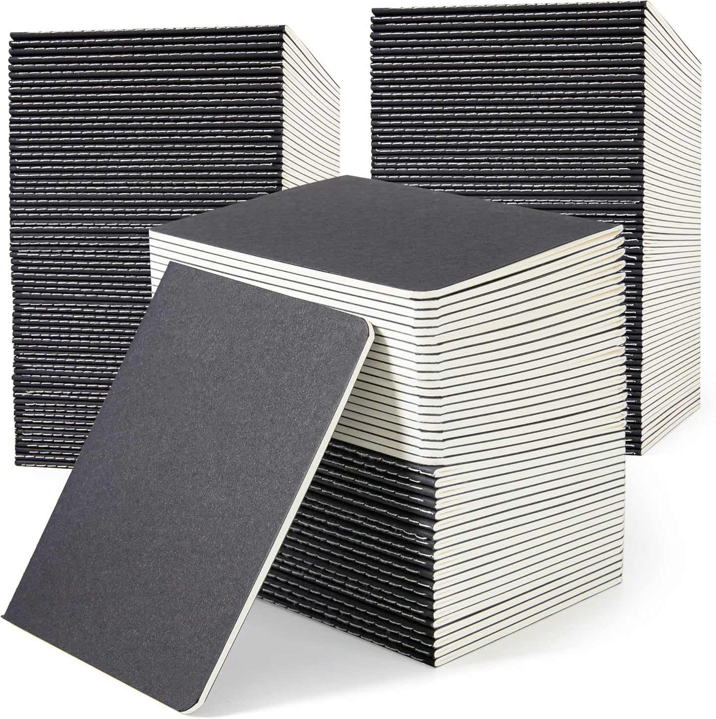 feela 170 Pack Blank Kraft Notebooks, Unlined Sketchbook Mini Cute Note Pad for Drawing Writing, Journal Bulk For Kids Students Office School Supplies, A6, 48 Pages, 4.25” X 5.5”, Black