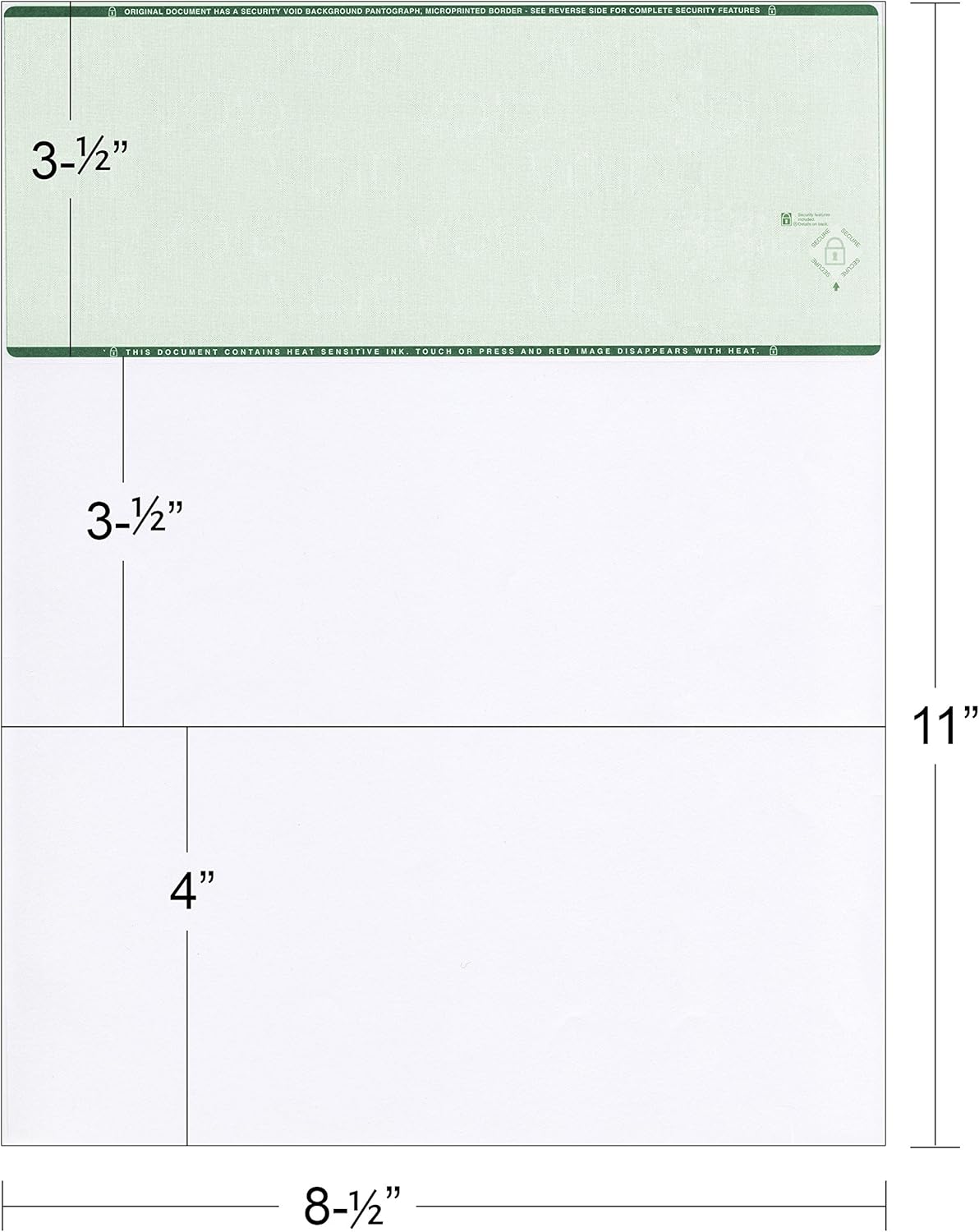 Green High Security Checks on Top Compatible w/QB accounting software- Custom Computer Checks on Top (1000)