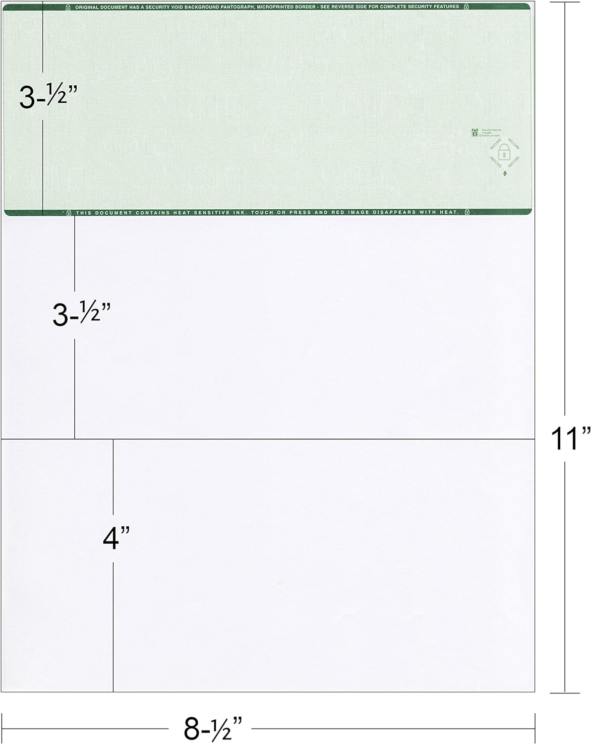 Green High Security Checks on Top Compatible w/QB accounting software - Custom Computer Checks on Top (2000)