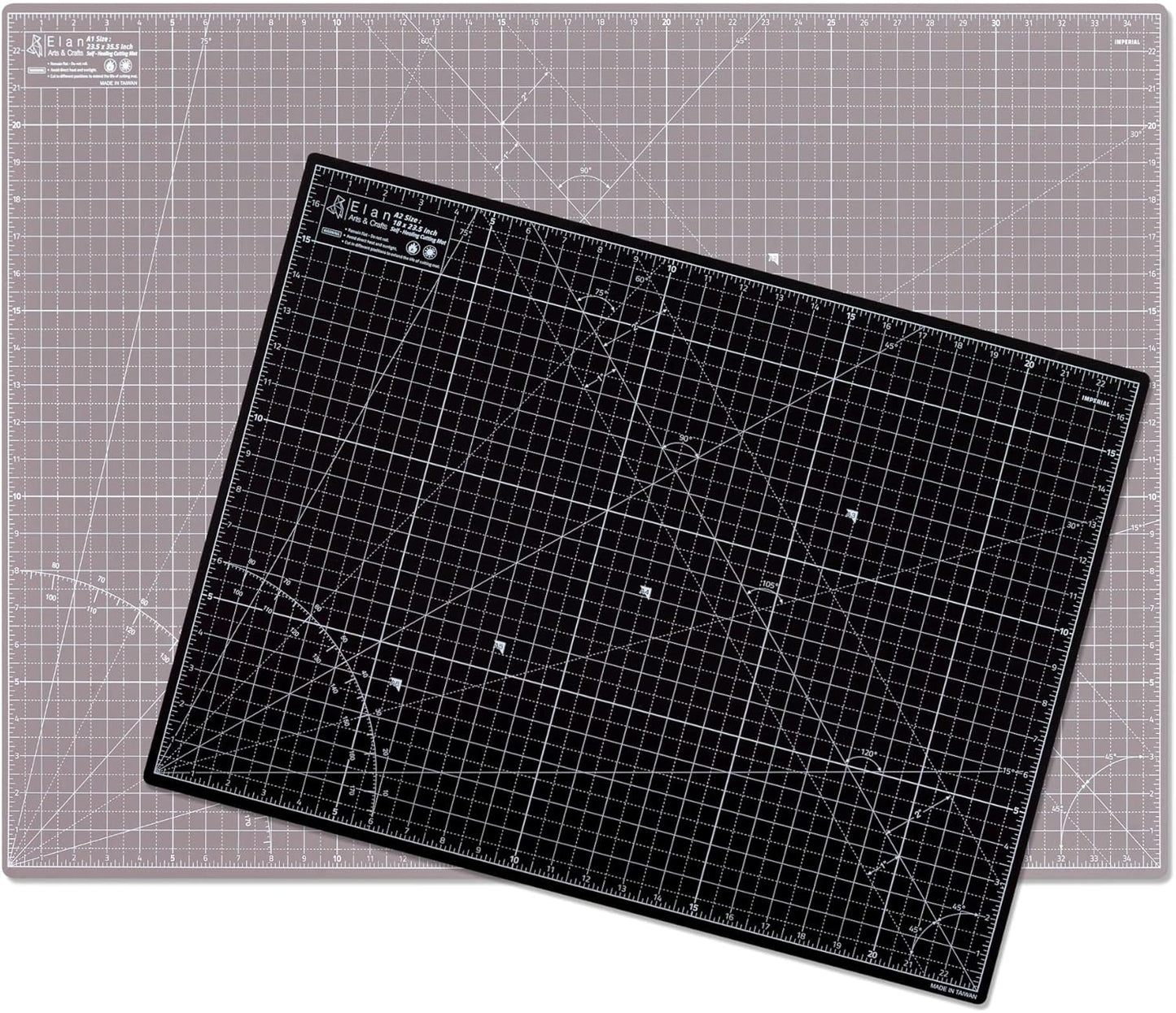 Elan Cutting Mat A1 Black & Taupe, Large Self Healing Cutting Mat 24 x 36 Inch, 5-Ply Craft Board Black, Hobby Board for Crafts 24x36 Inch