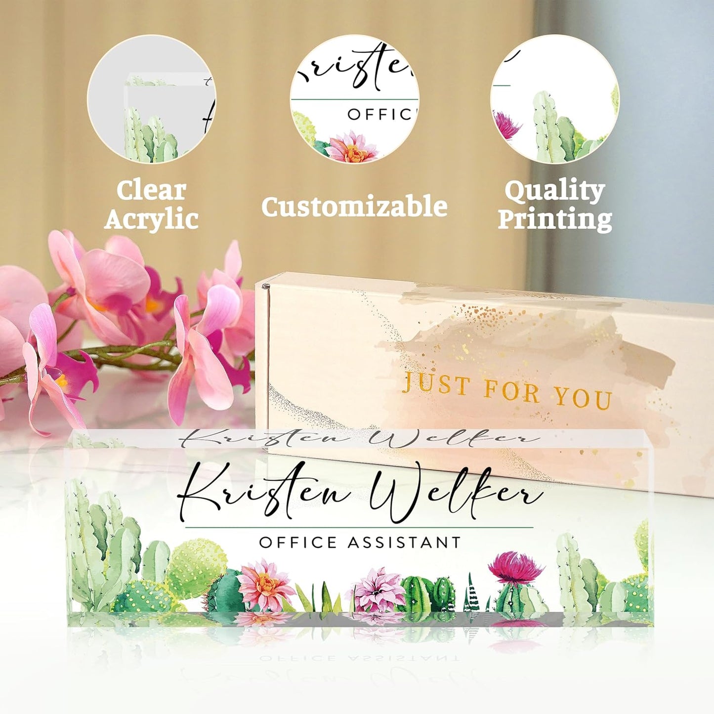 Desk Name Plate Personalized, Custom Name Plate for Desk, Office Desk Decor for Women & Men, Employee Appreciation Gifts The Office Gifts for Boss, Lawyer, Manager, Teacher, Nurse