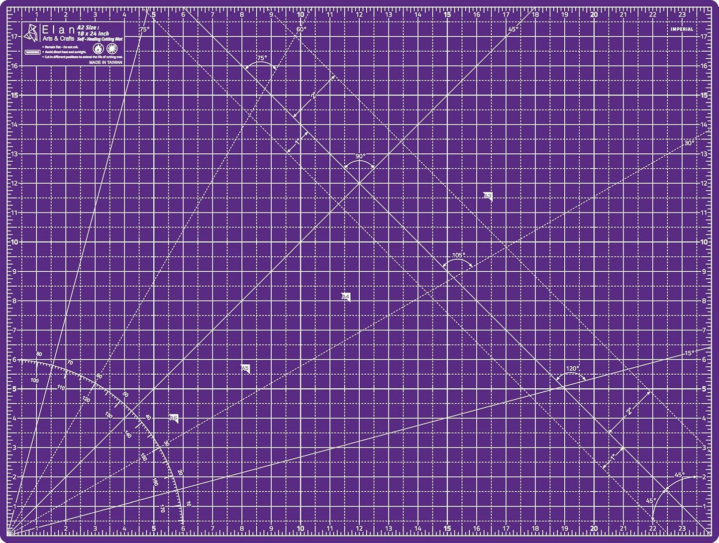 Elan Cutting Mat A2 Pink & Purple, Self Healing Cutting Mat 18x24 Inch, 5-Ply Craft Board Pink, Hobby Board for Crafts 18x24 Inch