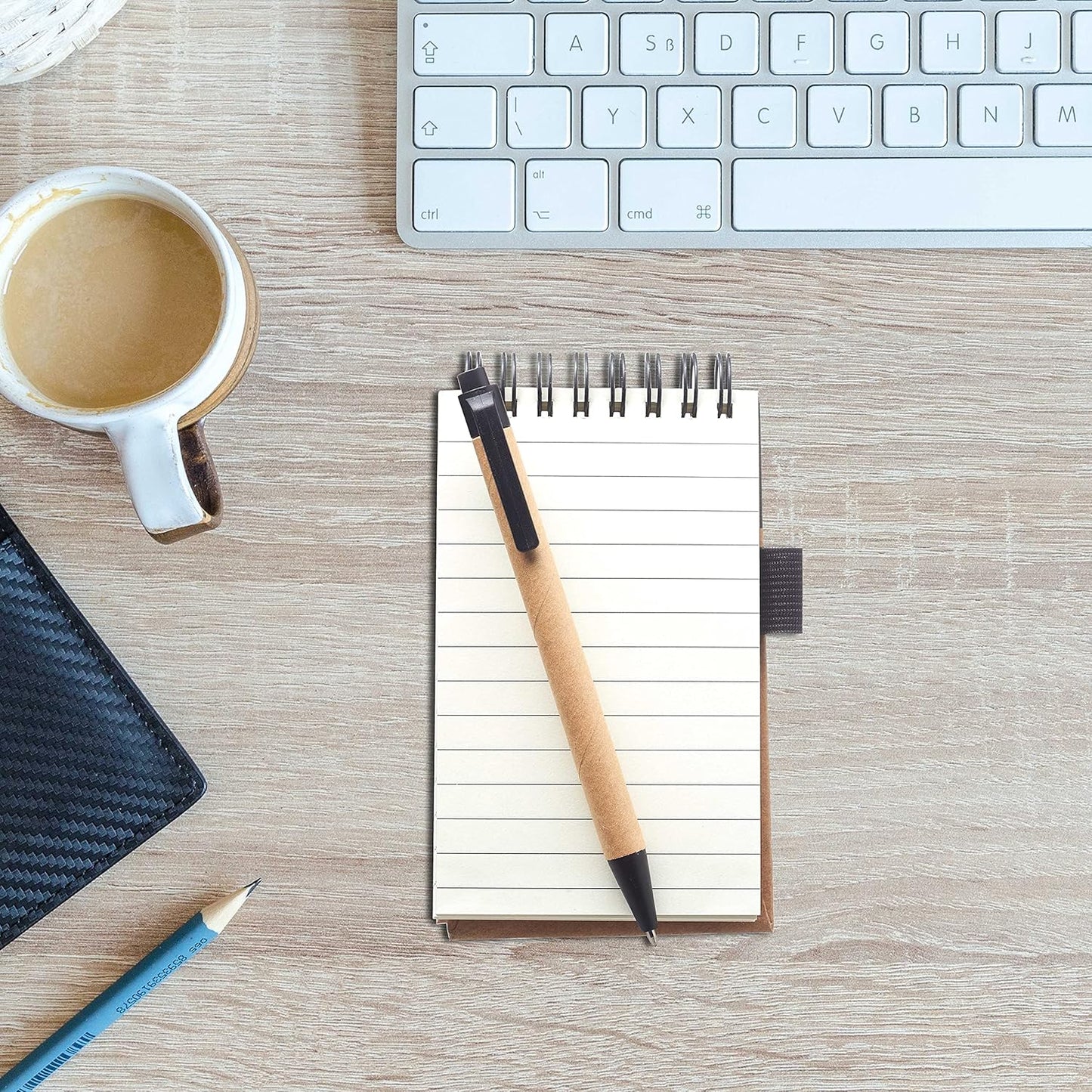 DISCOUNT PROMOS 100 Recyclable Spiral Small Notebooks Pack - Customizable Text, Logo - 60 Lined Pages - Black