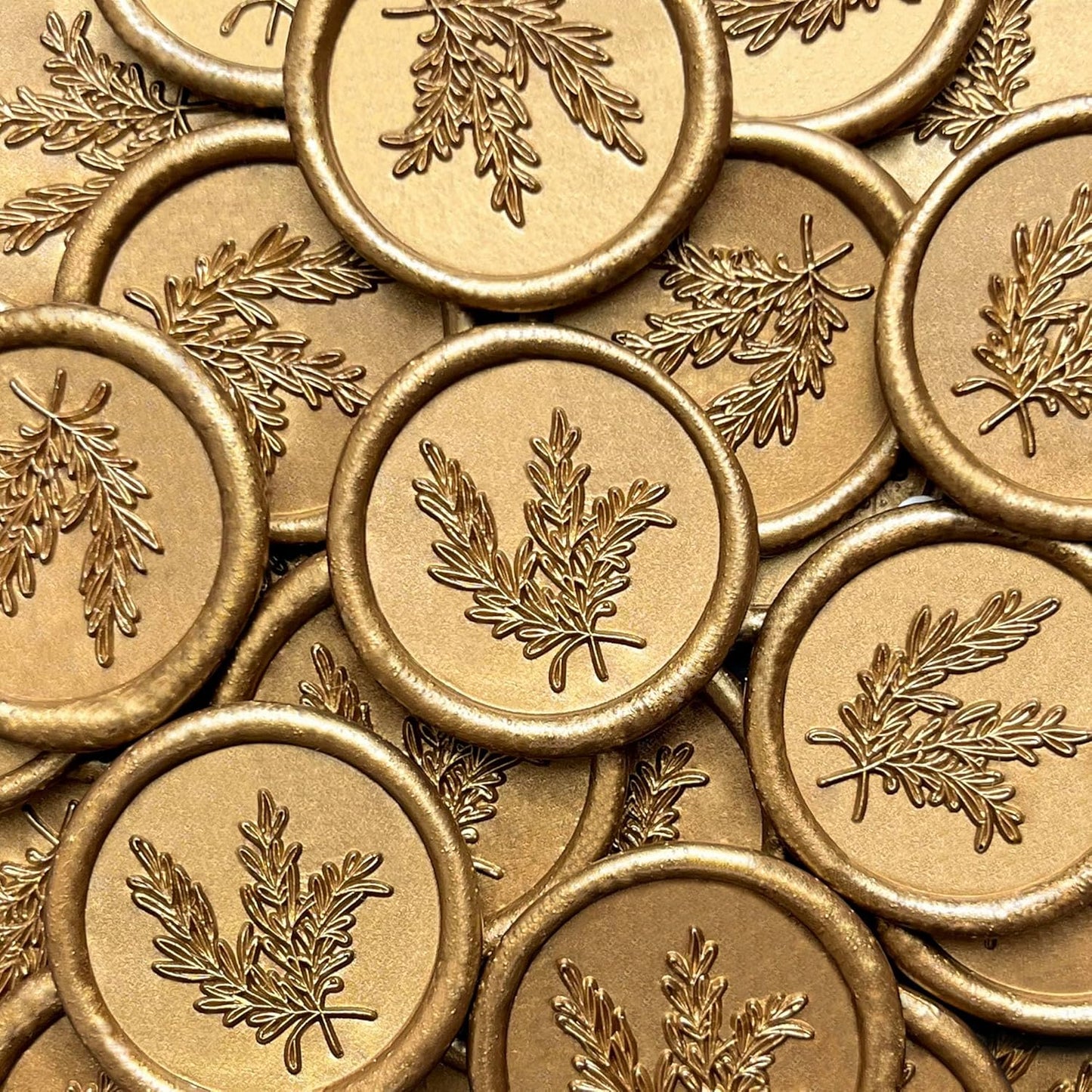 100Pcs Wax Seal Stickers Handmade Envelope Seals Self Adhesive Wax Stickers for Wedding Party Invitations, Envelope, Gift Wrap, Christmas(Rosemary Style, Bronze)