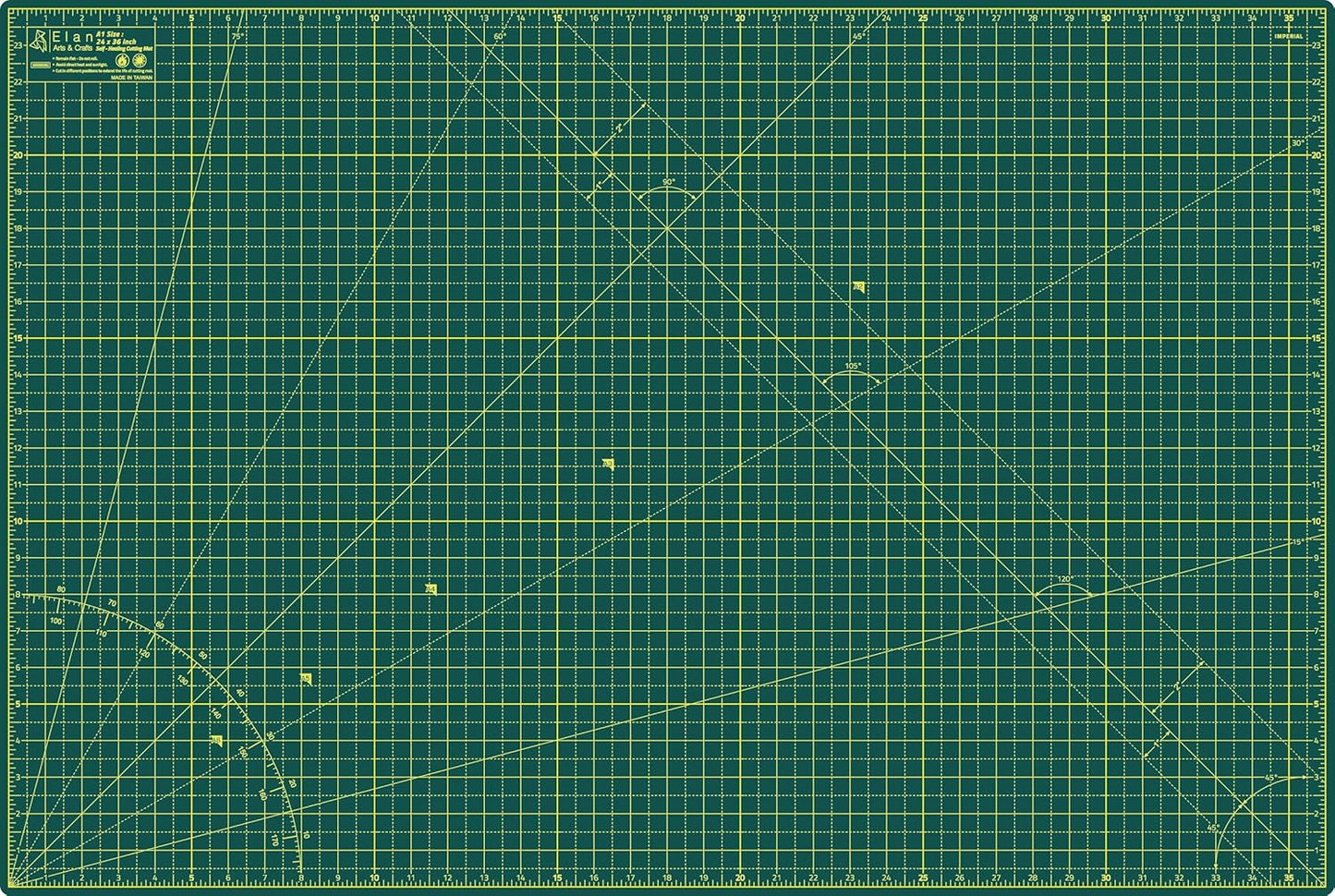 Elan Cutting Mat A1 Green, Large Self Healing Cutting Mat 24 x 36 Inch, 5-Ply Craft Board Green, Hobby Board for Crafts 24x36 Inch