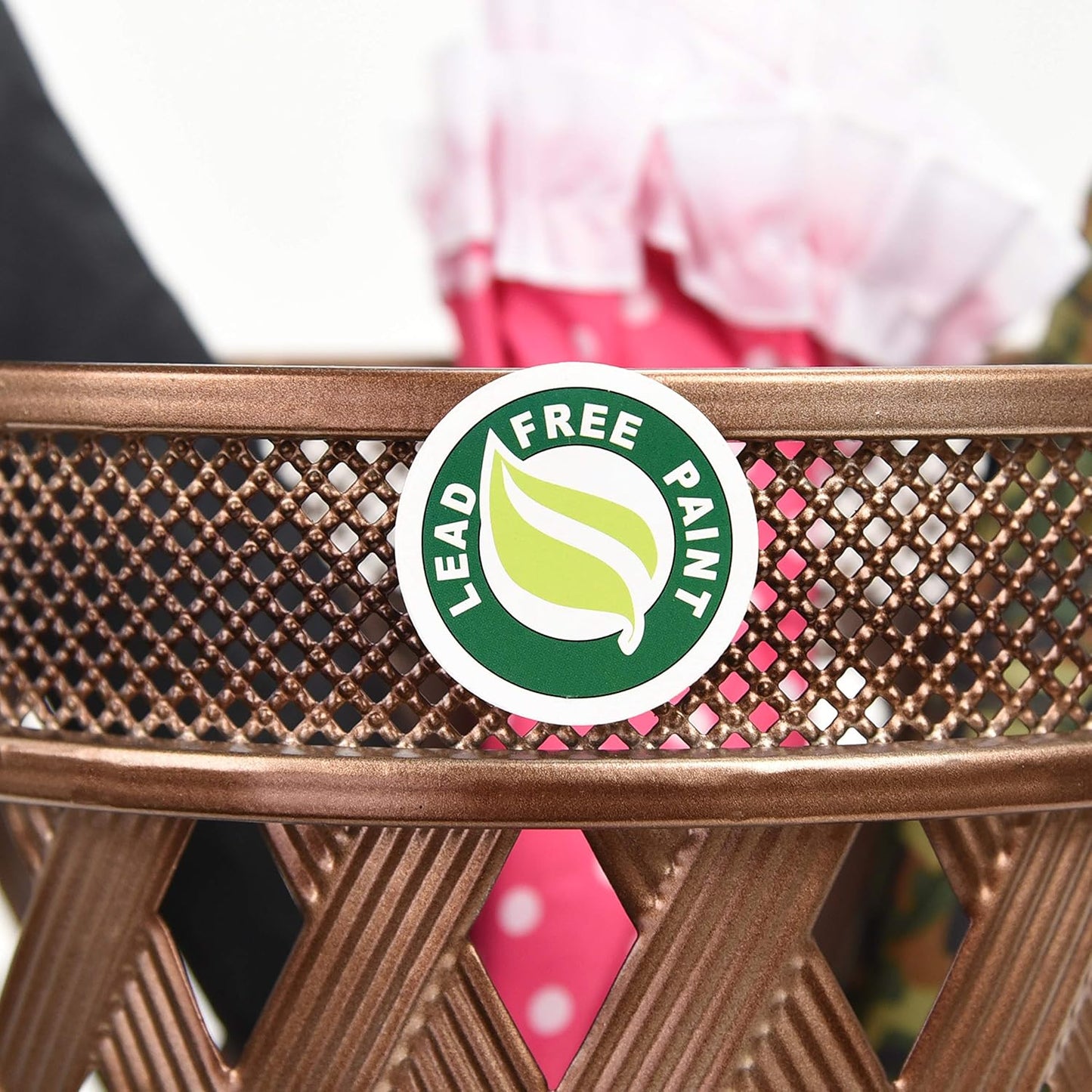 Dualplex Super Quality Umbrella Stand, Umbrella Holder, Antique Look Metal Entry Hallway Décor, Round Style w/Removable Drip Tray. Home Office Decoration Rack Holds Umbrellas Canes Walking Sticks