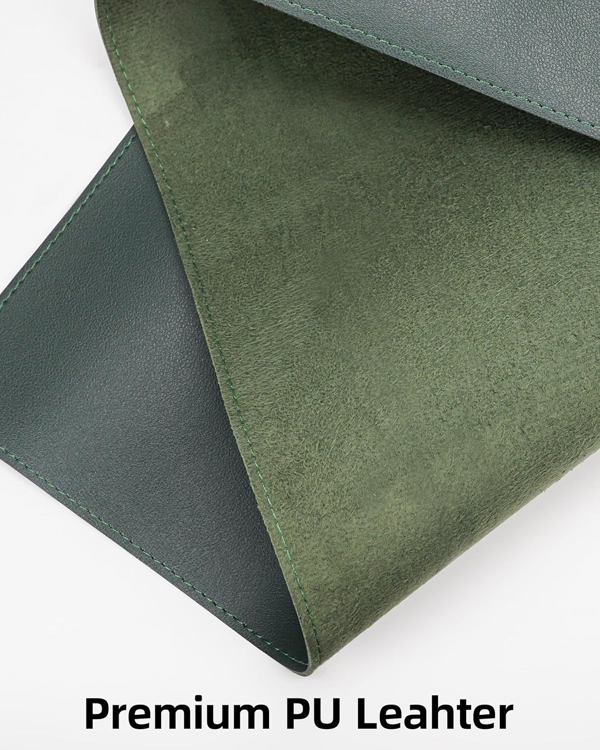 Desk Pad Mat - Leather Desk Pad Protector for Office and Home - Desk Organization and Accessories - Ideal for Large Mouse Pad and Desk Mats on Top of Desks(Dark Green,35.4" x 17")