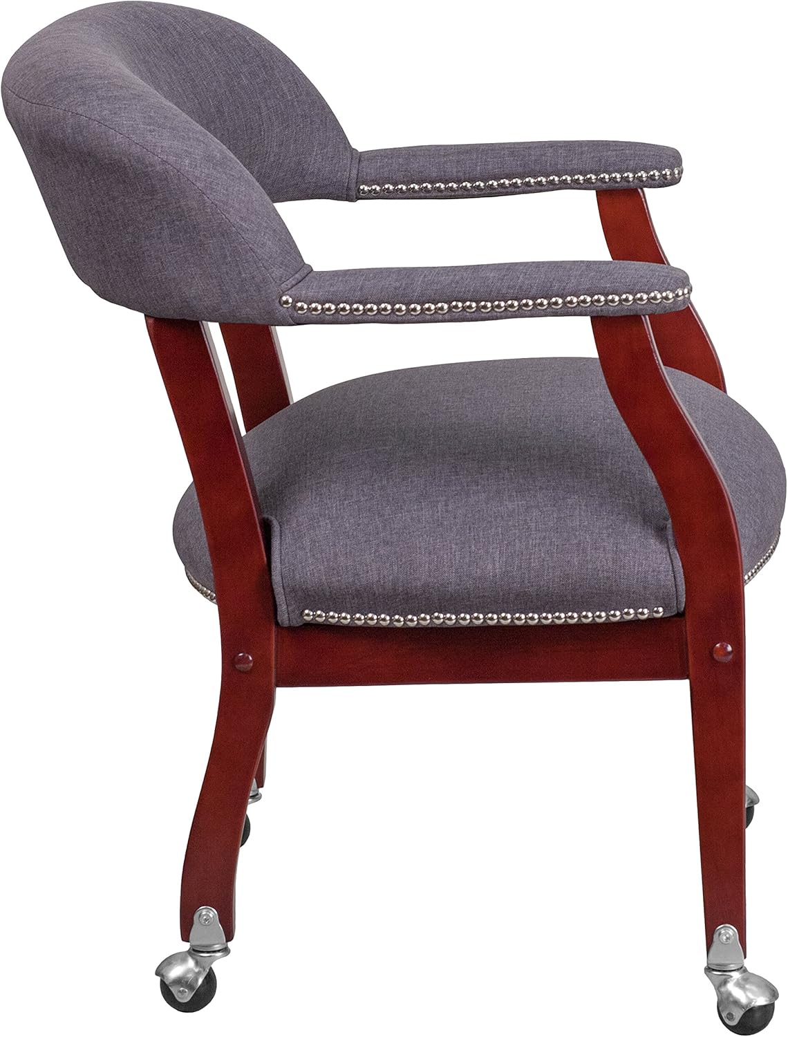 EMMA + OLIVER Gray Fabric Luxurious Conference Chair with Casters